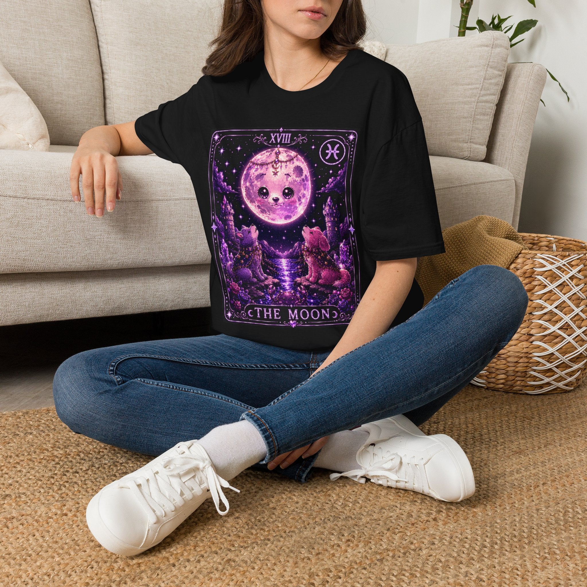 The Moon Tarot Astrological Style Oozy Bear Gummy Friend- Graphic Shirt