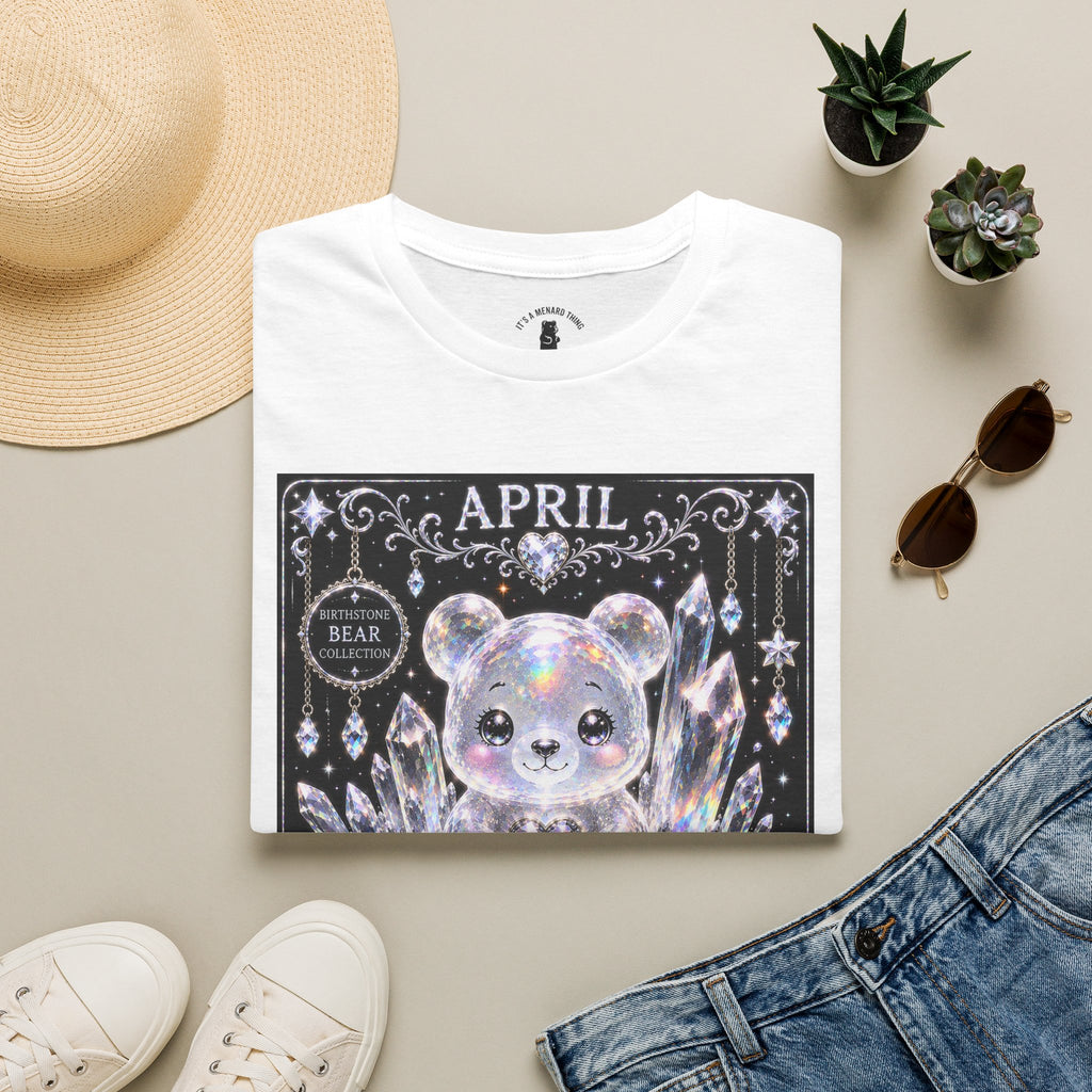 April, Diamond Birthstone Crystal Oozy Bear Friend Special Addition- Graphic Shirt