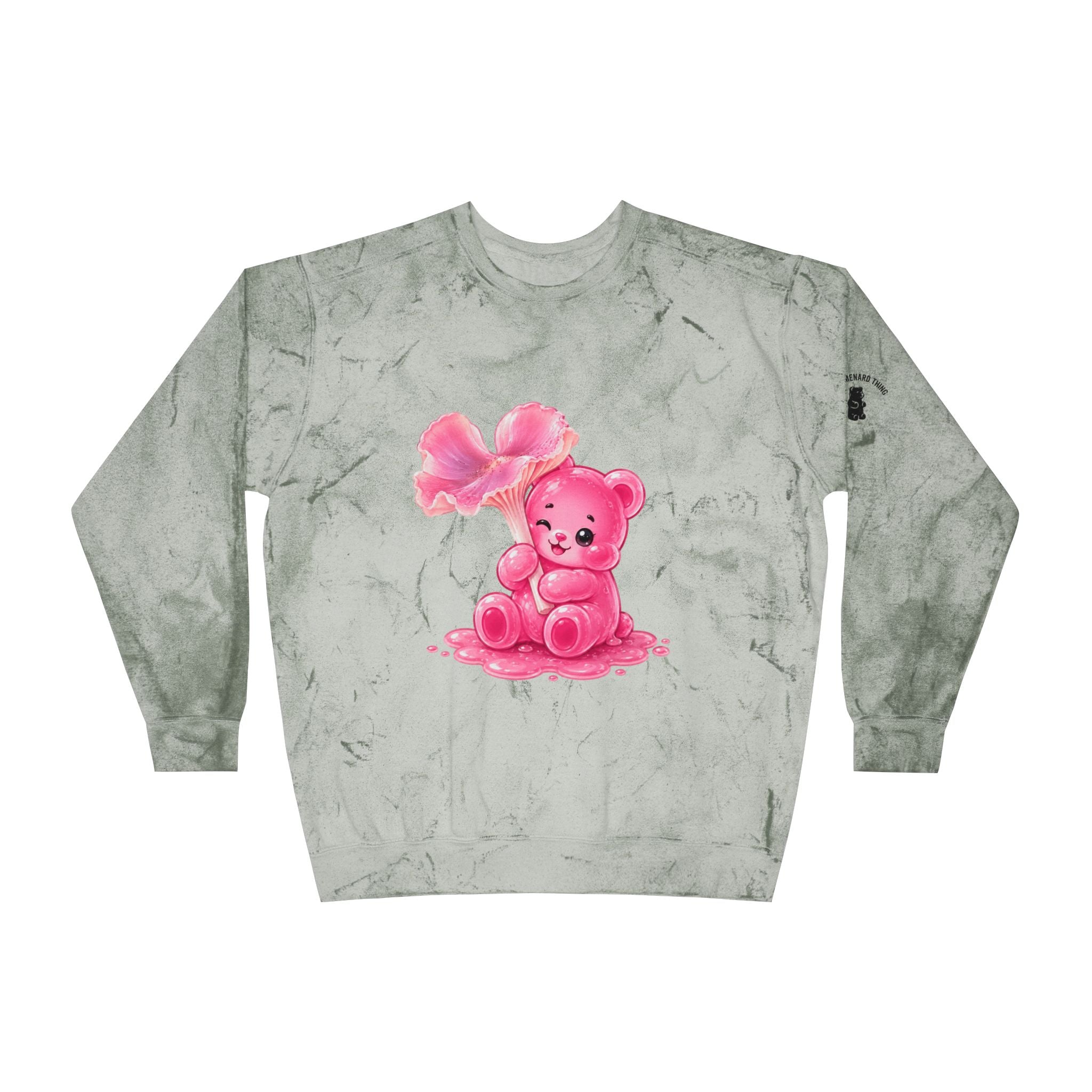 Special Pink Wax Cap Mushroom, Gooey Gummy Bear-Tie-Dye Graphic Sweatshirt