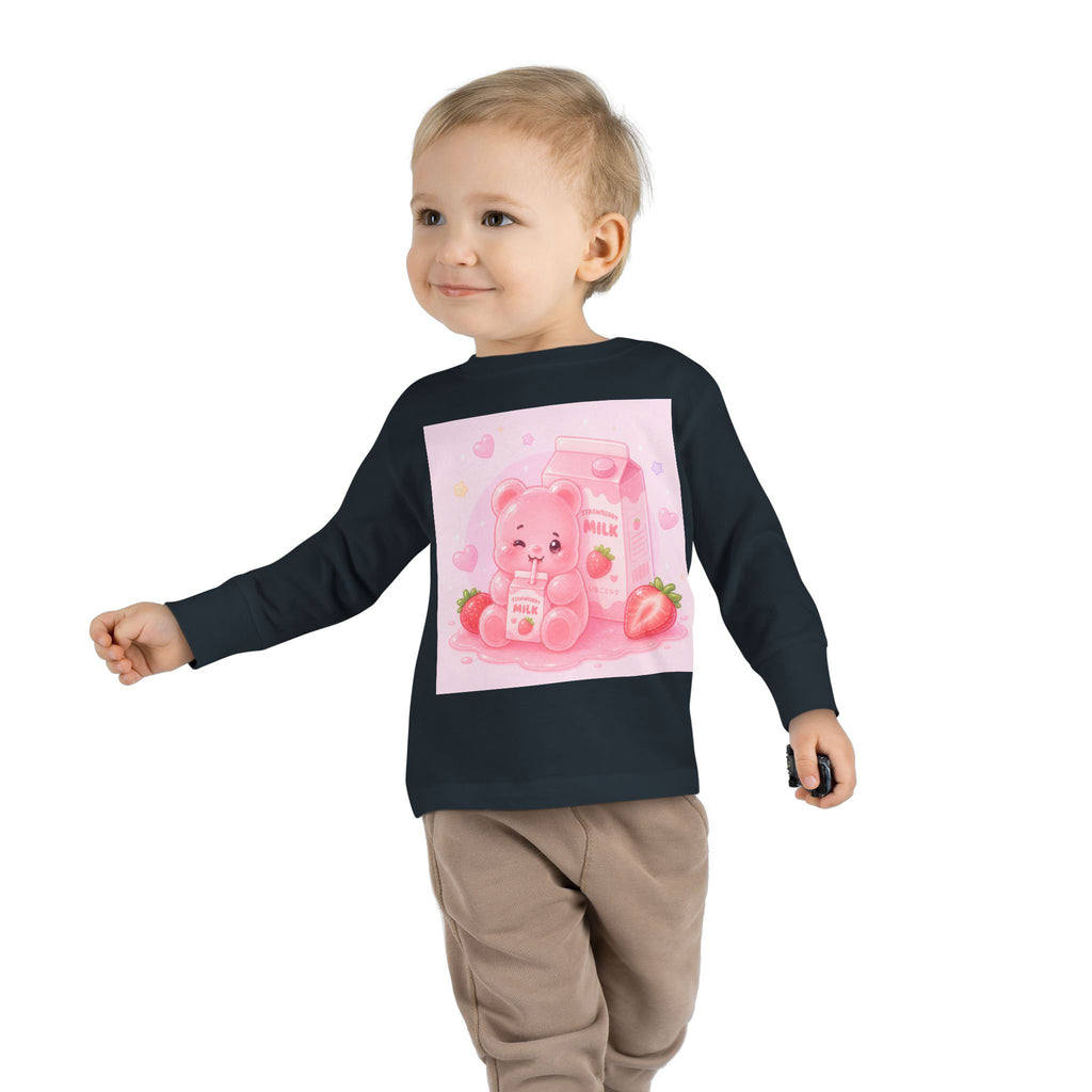Strawberry Milk Oozy Bear Friend- Graphic Long Sleeve Shirt