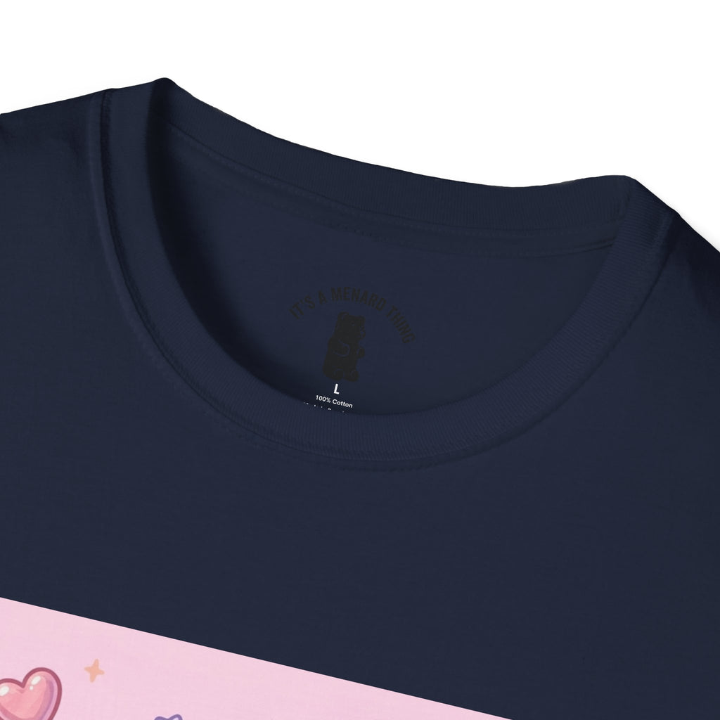 Cute Pastel Candy Bear T-Shirt — Rainbow Kawaii Heart Graphic