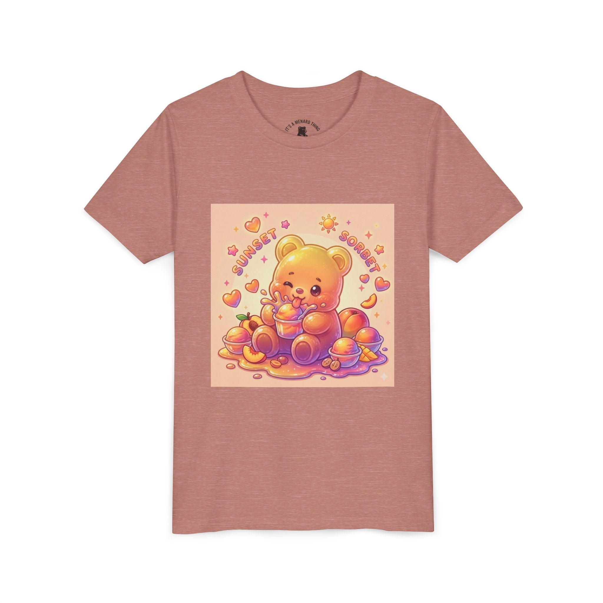 Sunny Peach Sorbet Gooey Gummy Bear Kids Graphic Shirt