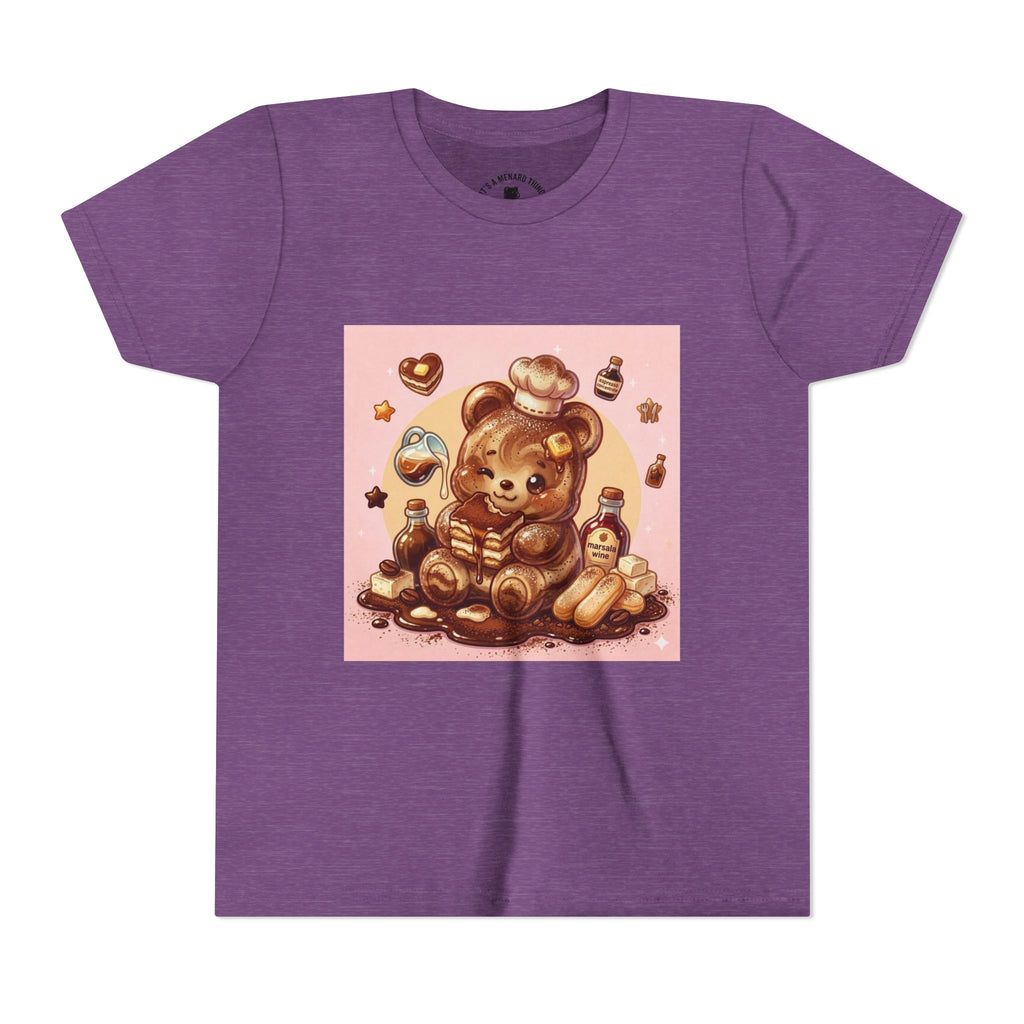 Tiramisu Gooey Gummy Chef Bear Graphic Youth T-Shirt