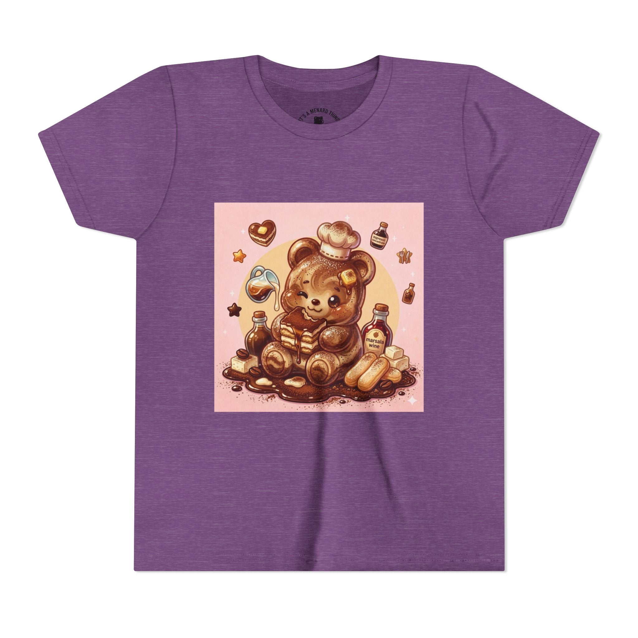 Tiramisu Gooey Gummy Chef Bear Graphic Youth T-Shirt