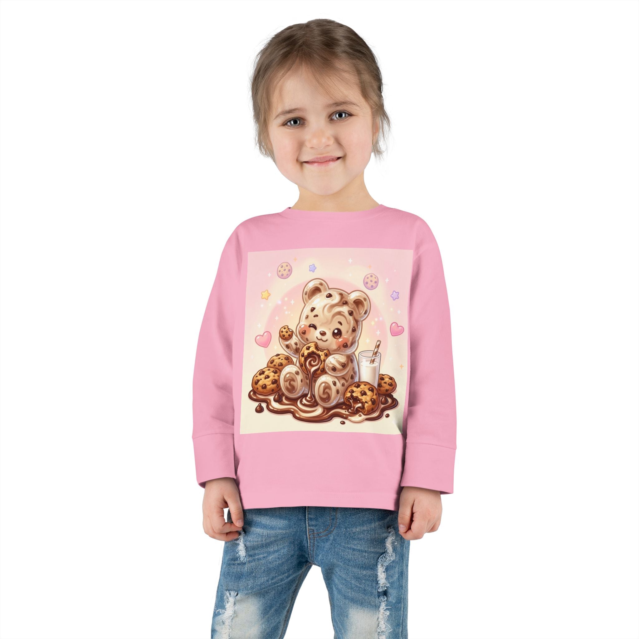 Milk & Cookies, Fudge Oozy Bear Gummy Friend- Kids Graphic Long sleeve Shirt