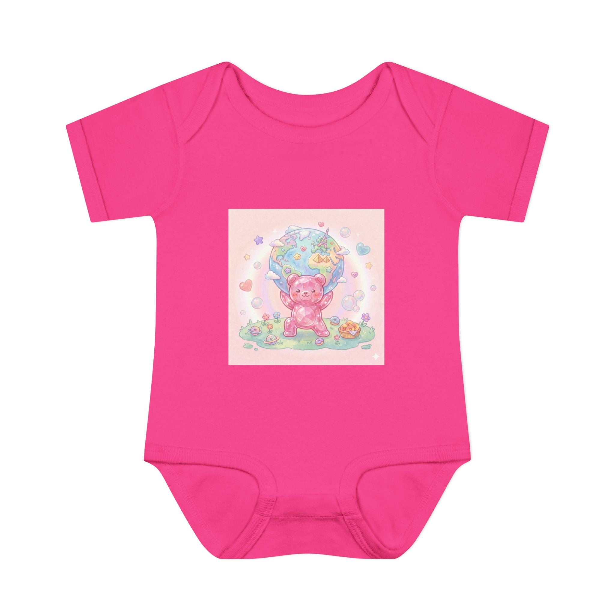 Infant Bodysuit — World Atlas Gummy bear Design