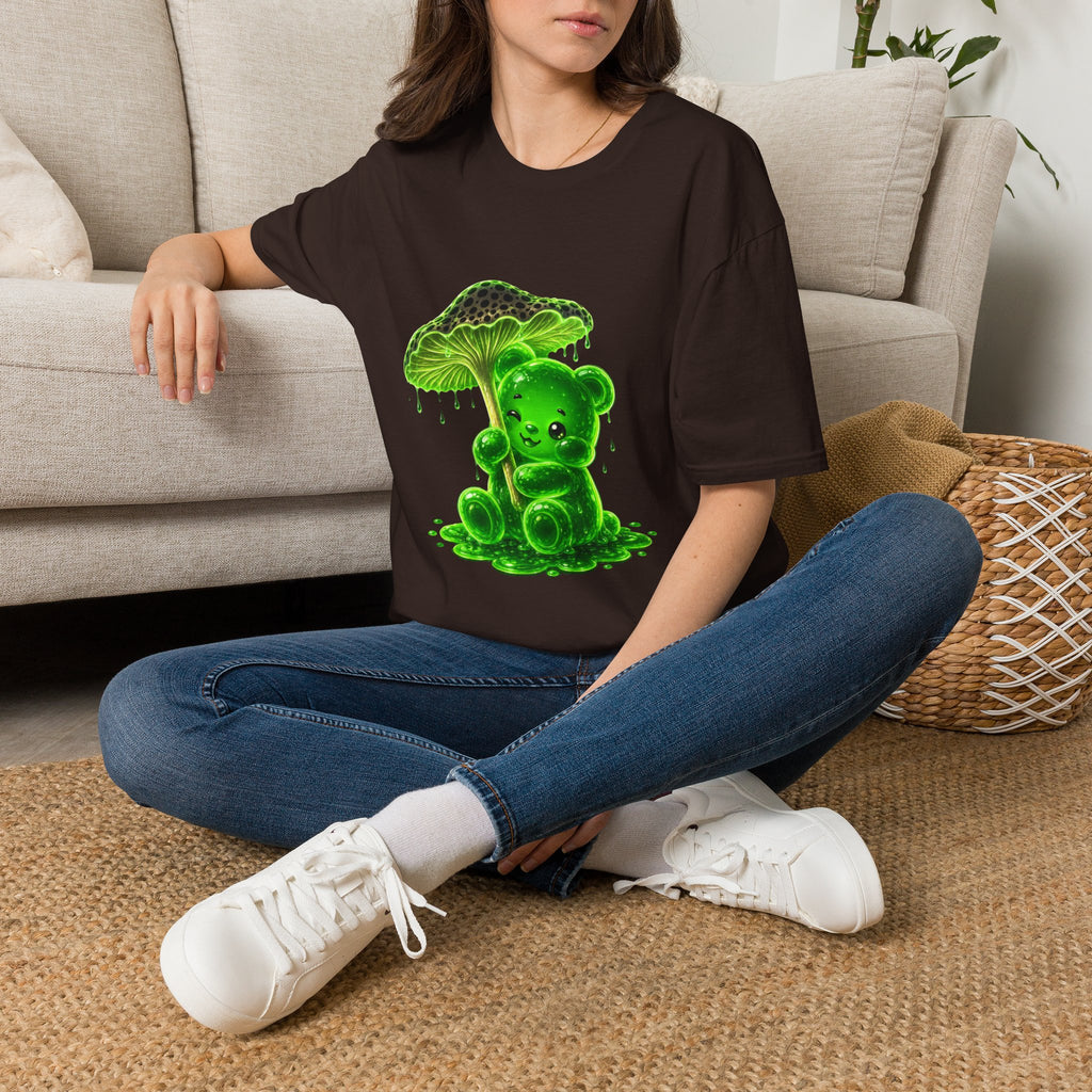 Glowing Green Neon Mushroom Special Addition, Oozy Bear Friend- Graphic Shirt