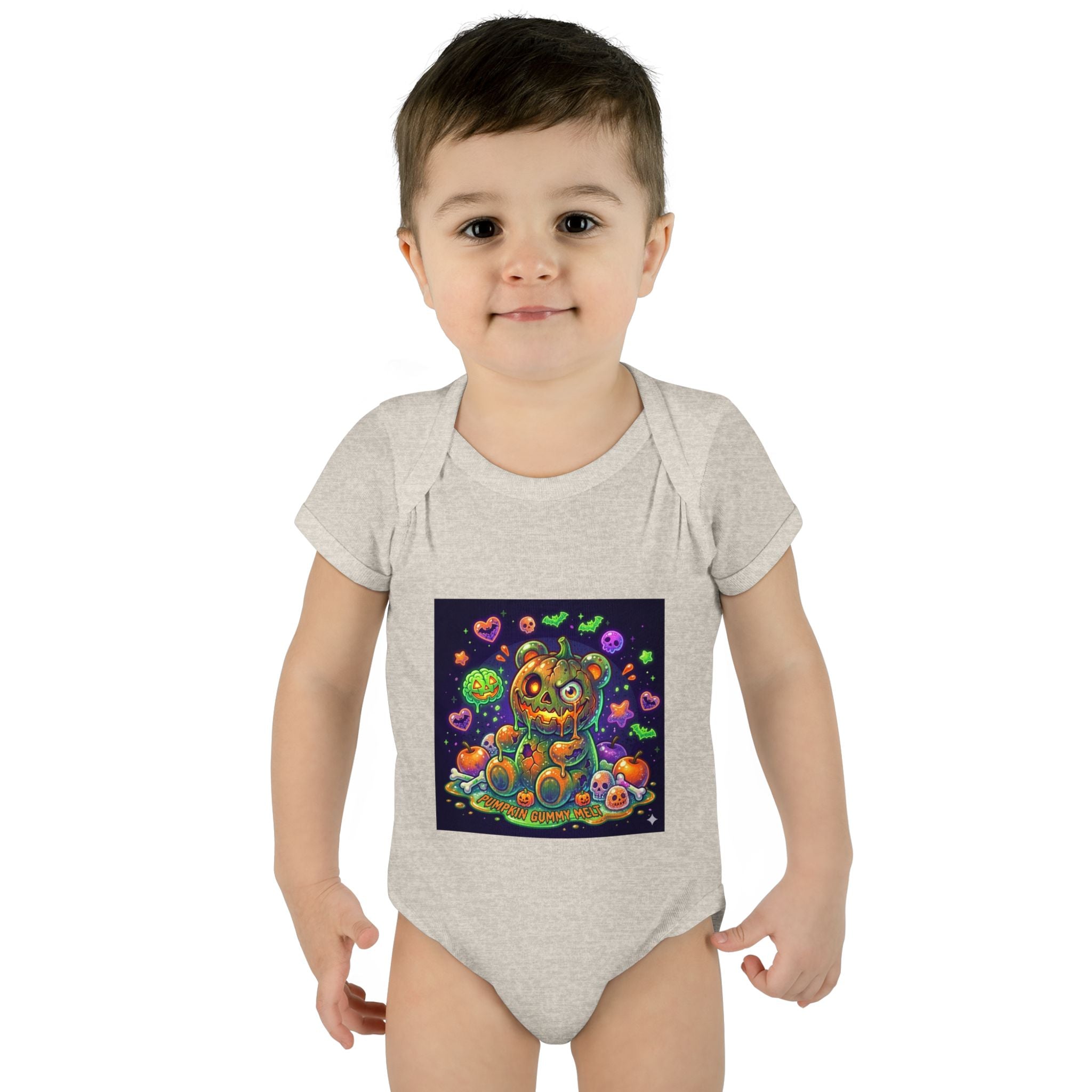 Halloween Pumpkin Head Gooey Gummy Bear - Infant Onesie
