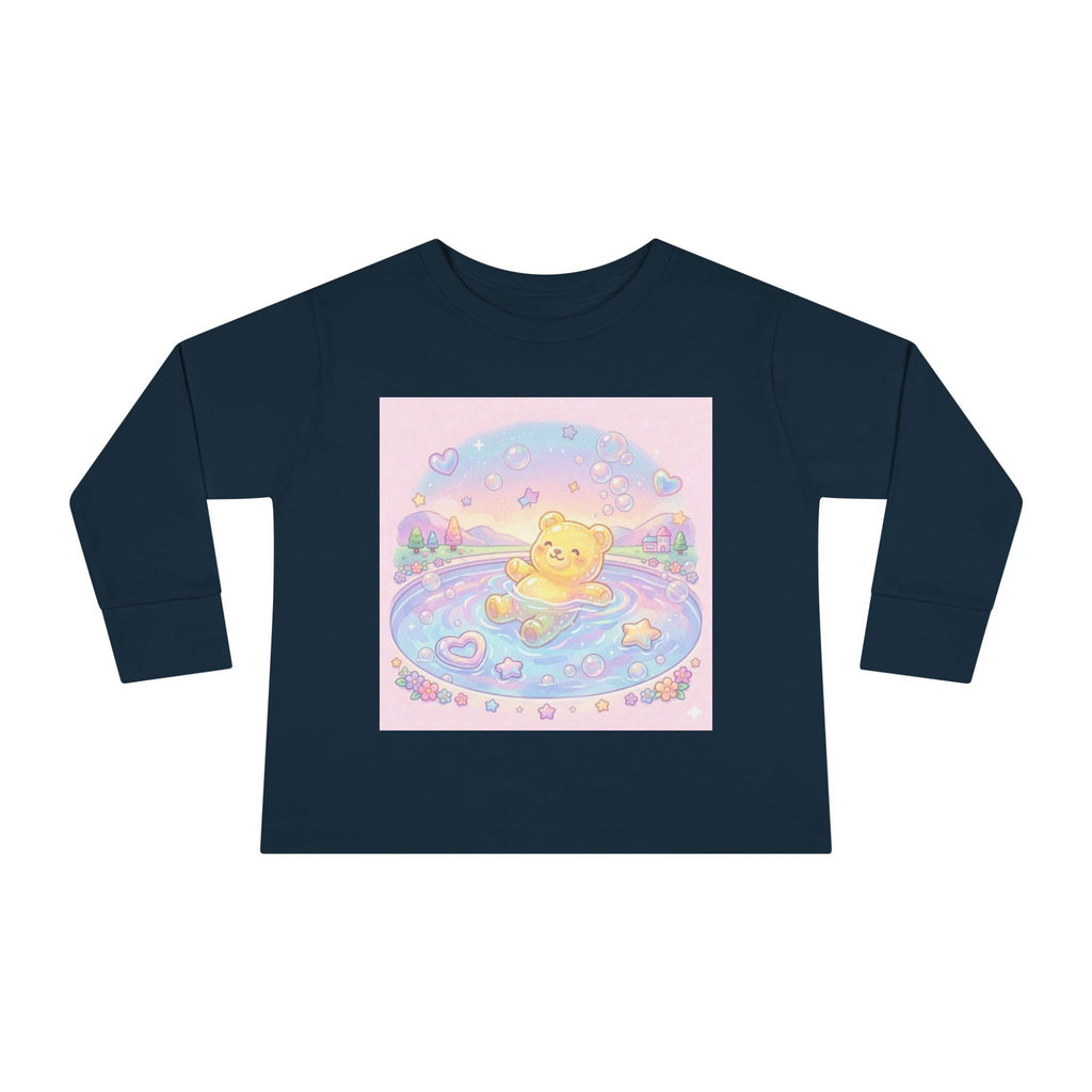 Solo Swim Time, Yellow Oozy Bear Friend- Graphic Long Sleeve Shirt
