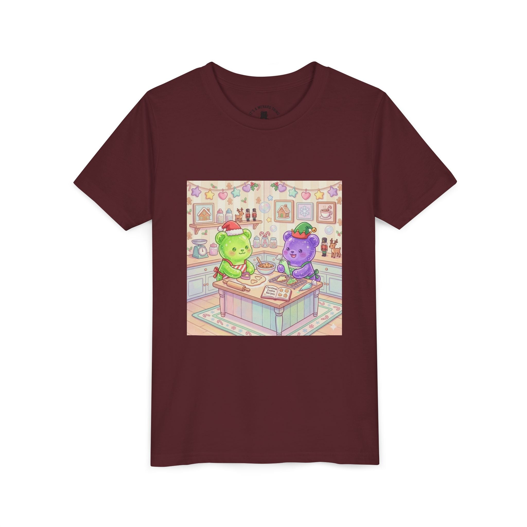 Gooey Gummies making Holiday Cookies T‑Shirt — Cute Pastel Kitchen Baking Design