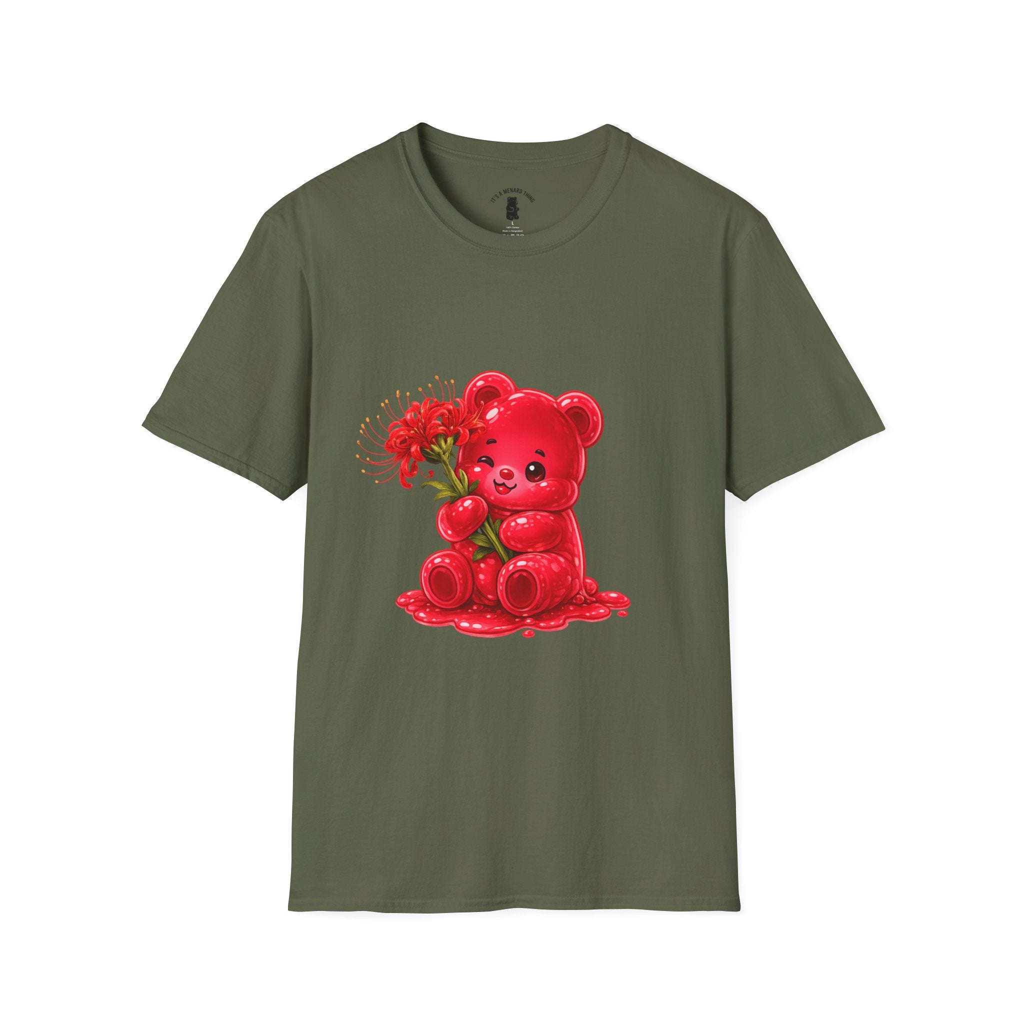 Blooming Spider Lily Special, Red Oozy Bear Gummy Friend- Graphic Shirt