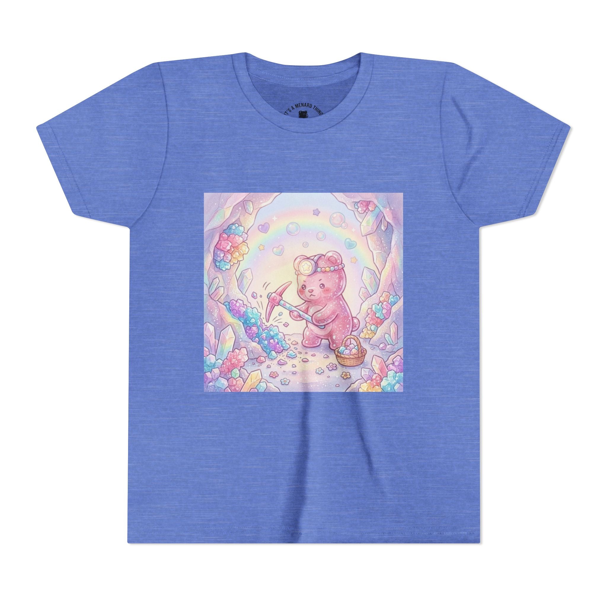 Digging for Crystal Candy Pink Gooey Gummy Bear Illustration