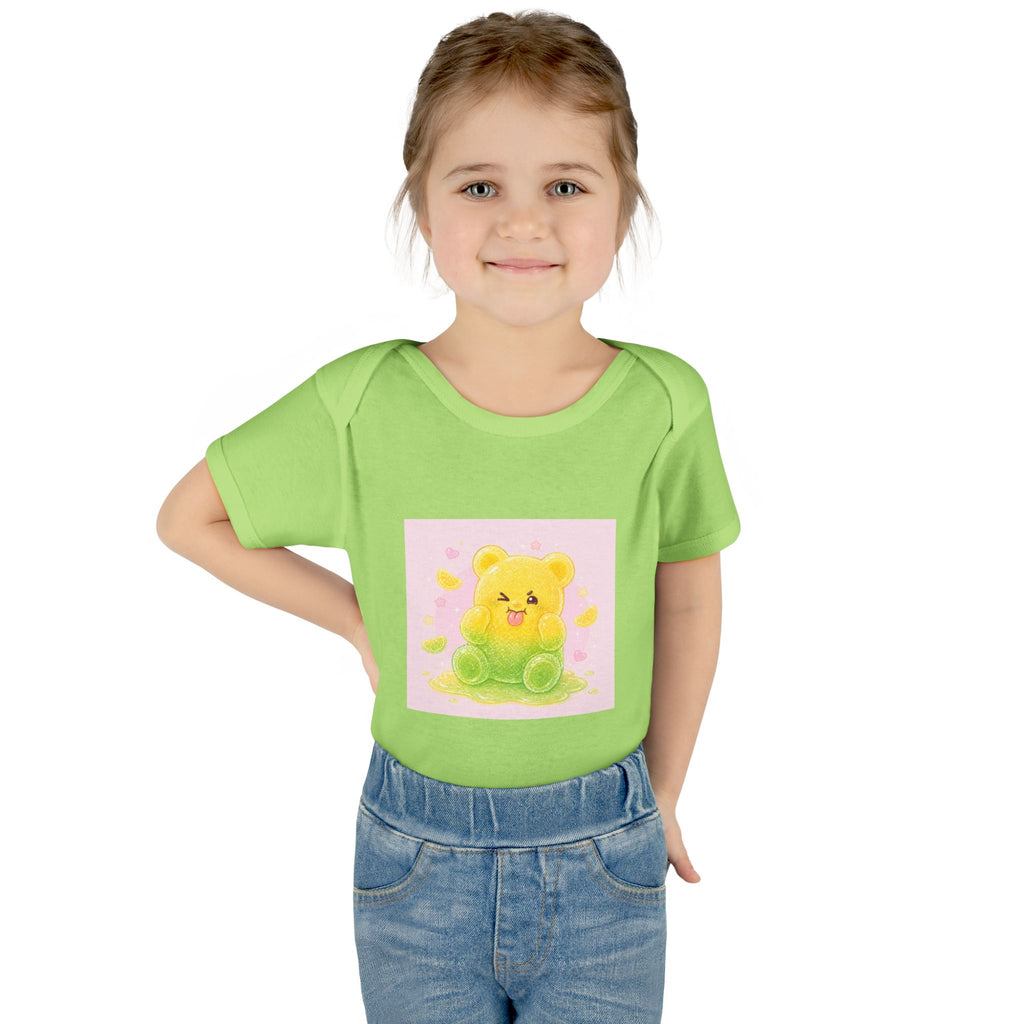 Sour Silly Gummy Gooey Lemon-Lime Bear Illustration Infant Onesie