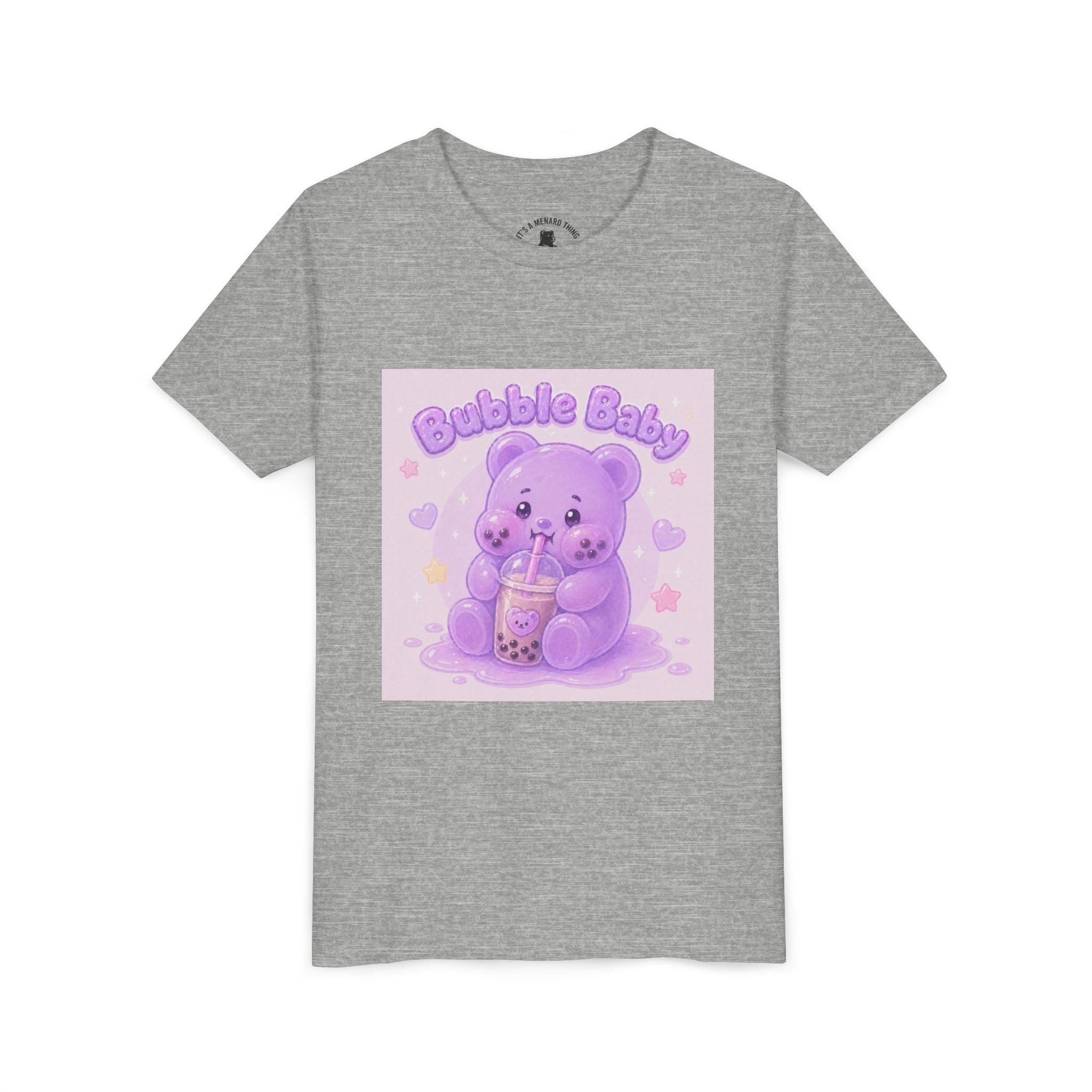 Purple Boba Tea Gooey Gummy Bear with Boba Milk Tea Kids Shirt