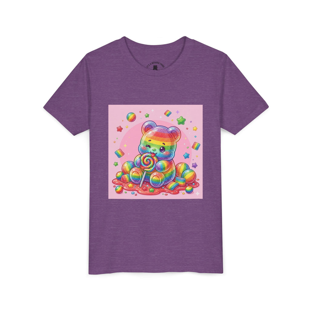 Rainbow Stripe Gooey Gummy Bear Youth T-Shirt