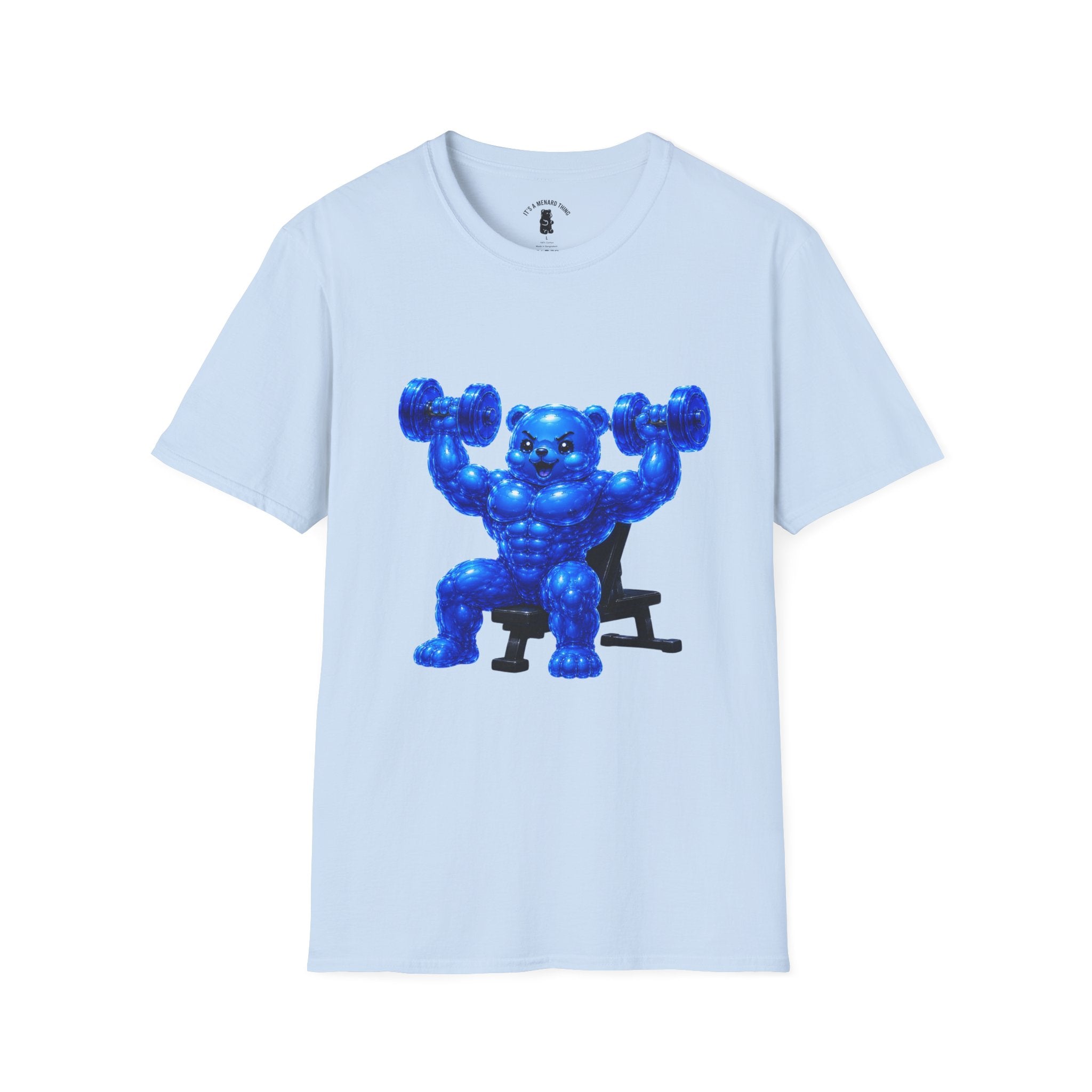 Working out with Bar Bells, Oozy Buff Bear Gummy Special Gym Addition- Adult Graphic Shirt