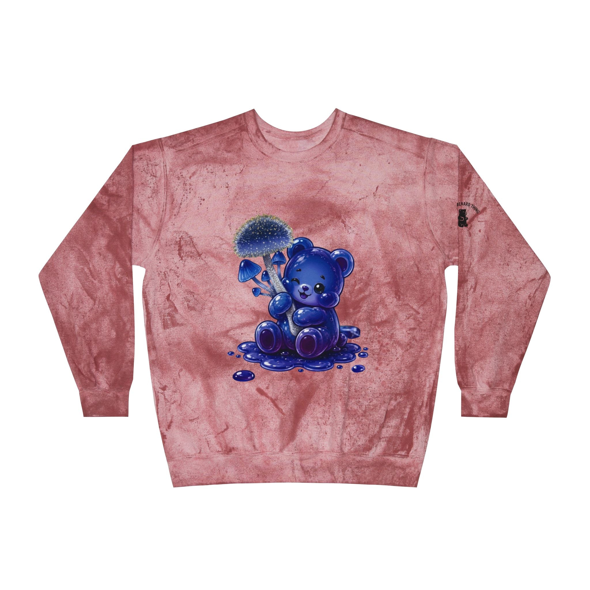Special Pretty Blue Mushroom, Gooey Gummy Bear Friends -Kawaii Graphic Sweatshirt