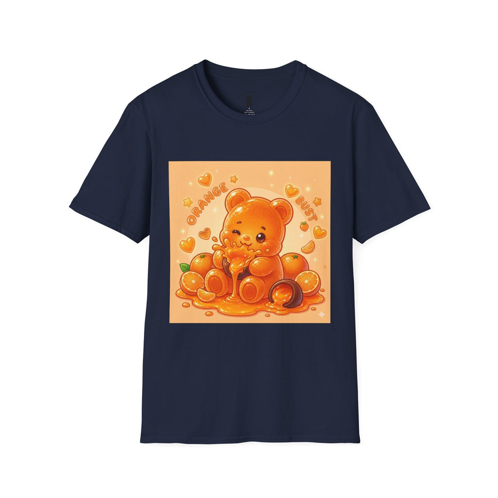 Orange Burst Gooey Gummy Bear T-Shirt —  Kawaii Graphic T-Shirt