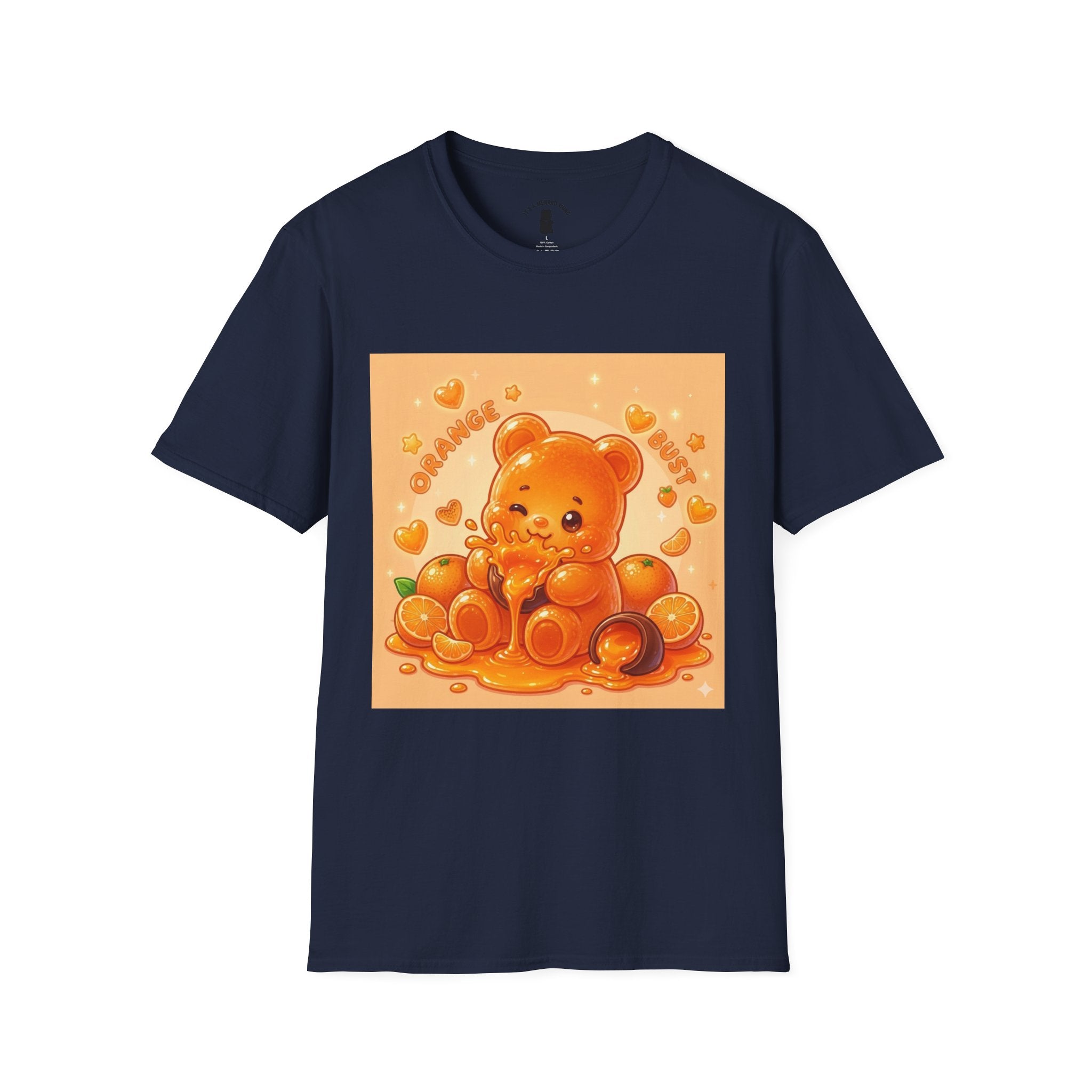 Orange Burst Gooey Gummy Bear T-Shirt —  Kawaii Graphic T-Shirt