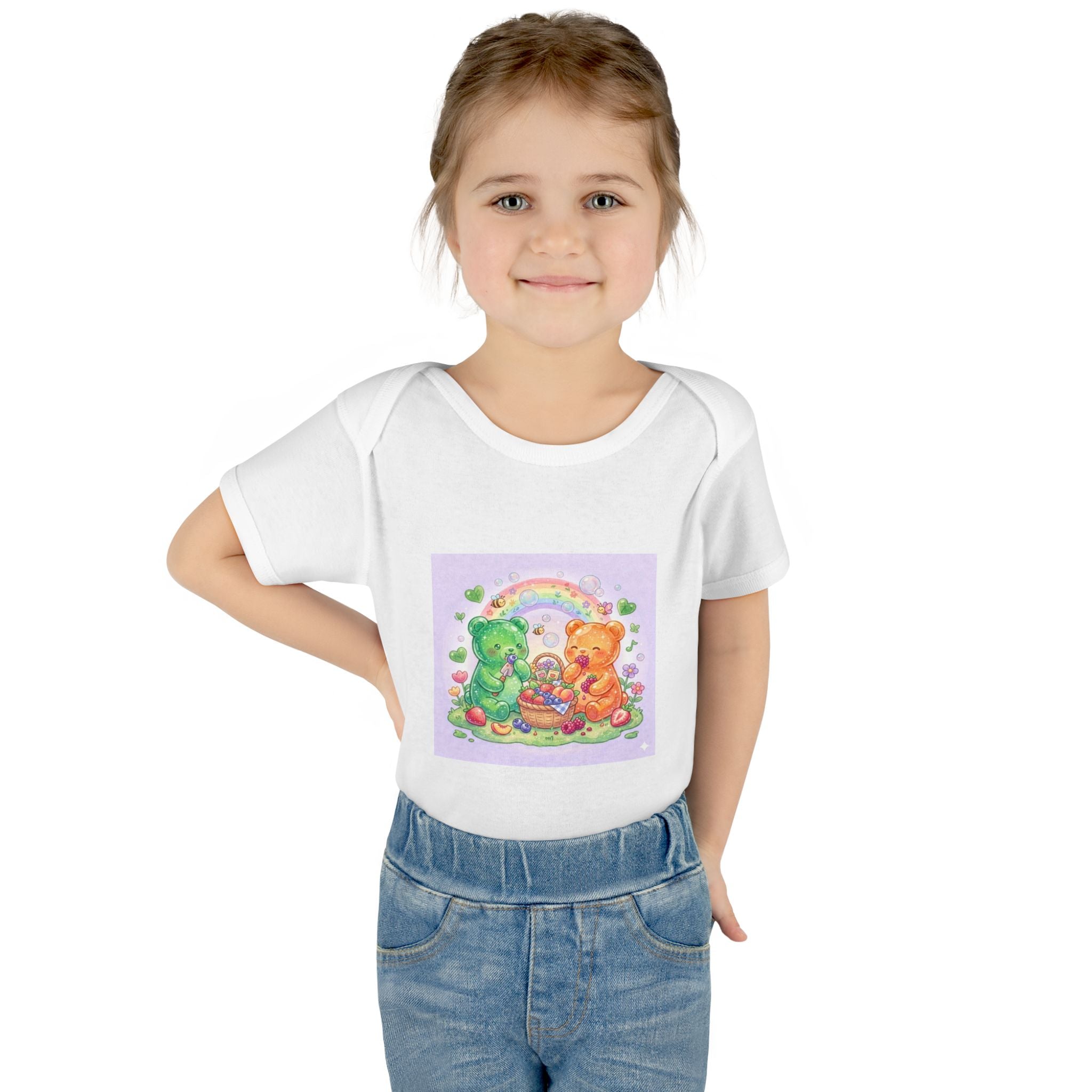Fruit Garden Eating Gooey Gummy Bears Infant Bodysuit — Baby Shower Gift