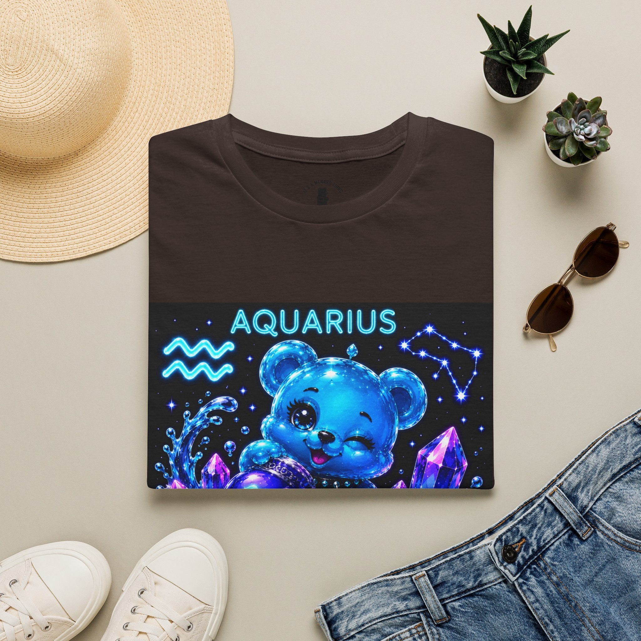 Aquarius Zodiac Astrology Oozy Bear Friend Special Addition- Graphic Shirt