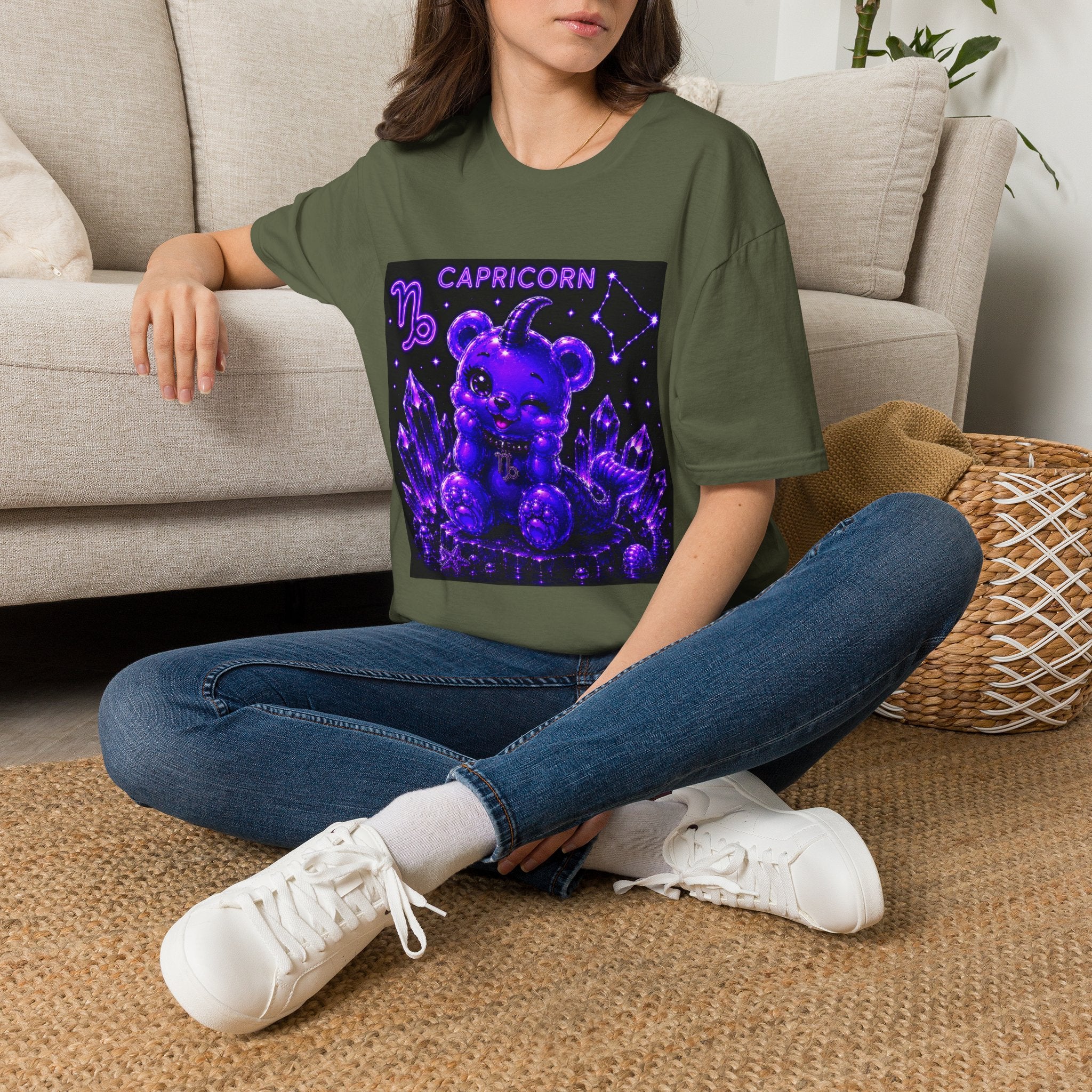 Capricorn Zodiac Constellation Oozy Bear Friend- Graphic Shirt