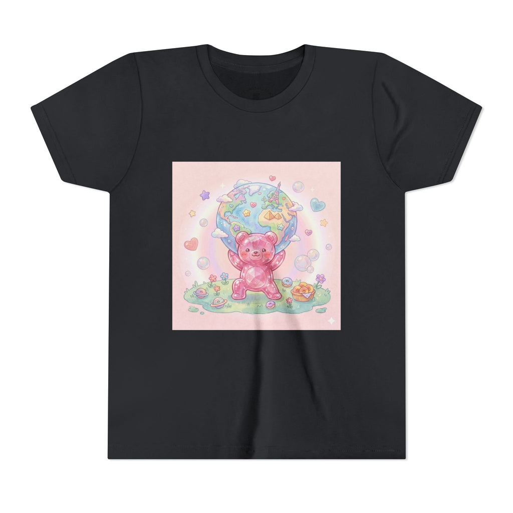 World Atlas, Weight of the Gummy World Pink Gooey Bear- Pastel Graphic Youth T-Shirt