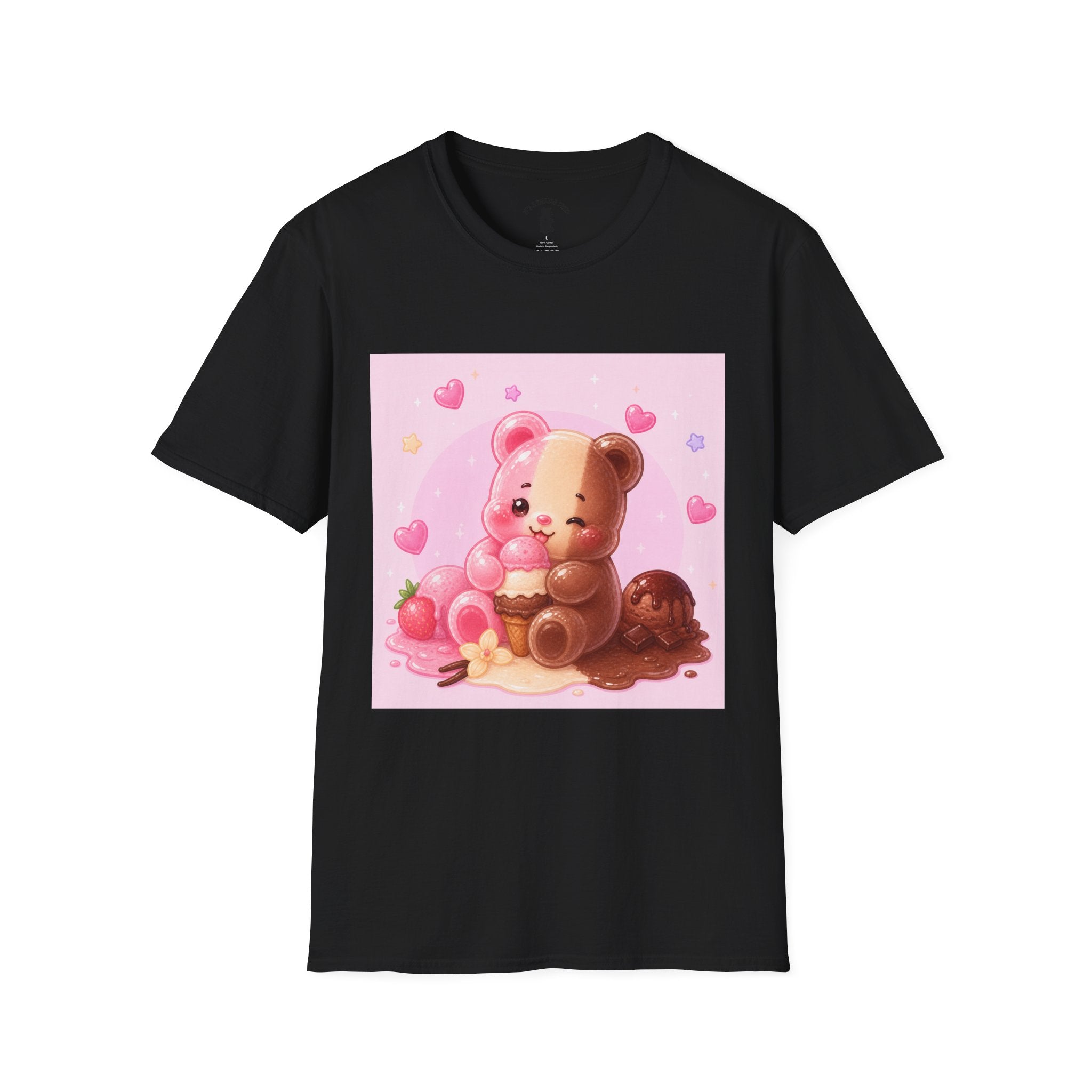 Kawaii Neapolitan Gooey Gummy Bear — Cute Heart Dessert Graphic Tee