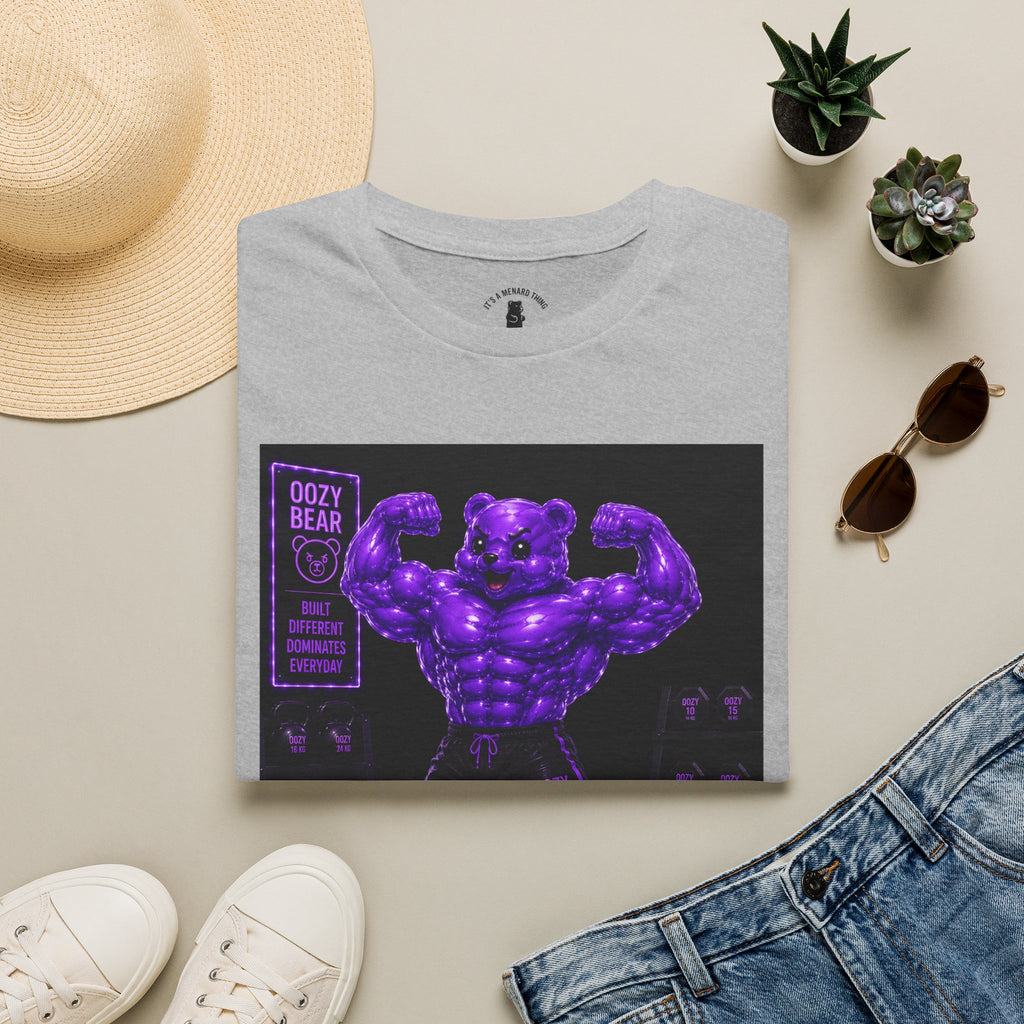 Flexing Muscles, After Workout Oozy Buff Bear Gym Gummy- Adult Graphic Shirt
