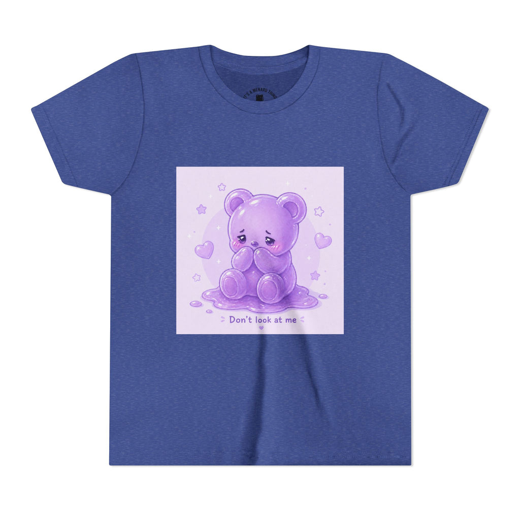 Shy Purple Gooey Gummy Bear “Don’t Look at Me” Graphic