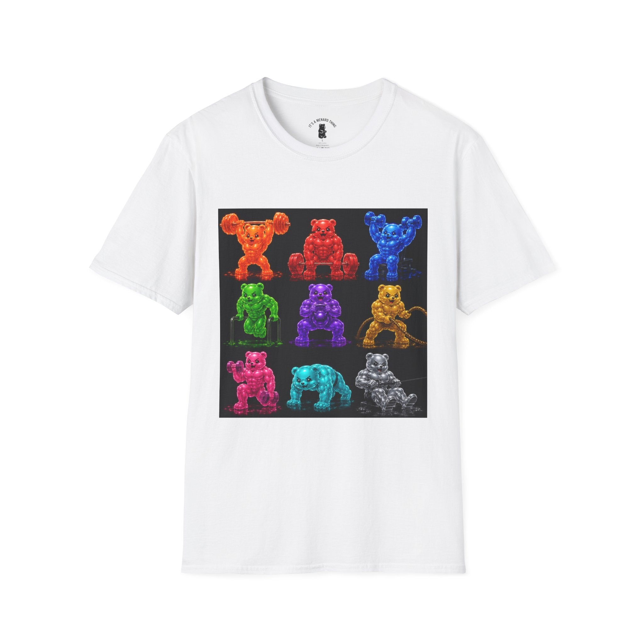 Gummy Grid of Oozy Buff Bears Workout- Adult Graphic Shirt