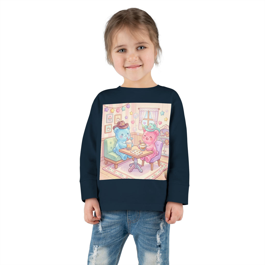 Cowboy Coffee Break, Oozy Bear Duo Friends- Graphic Long Sleeve Shirt