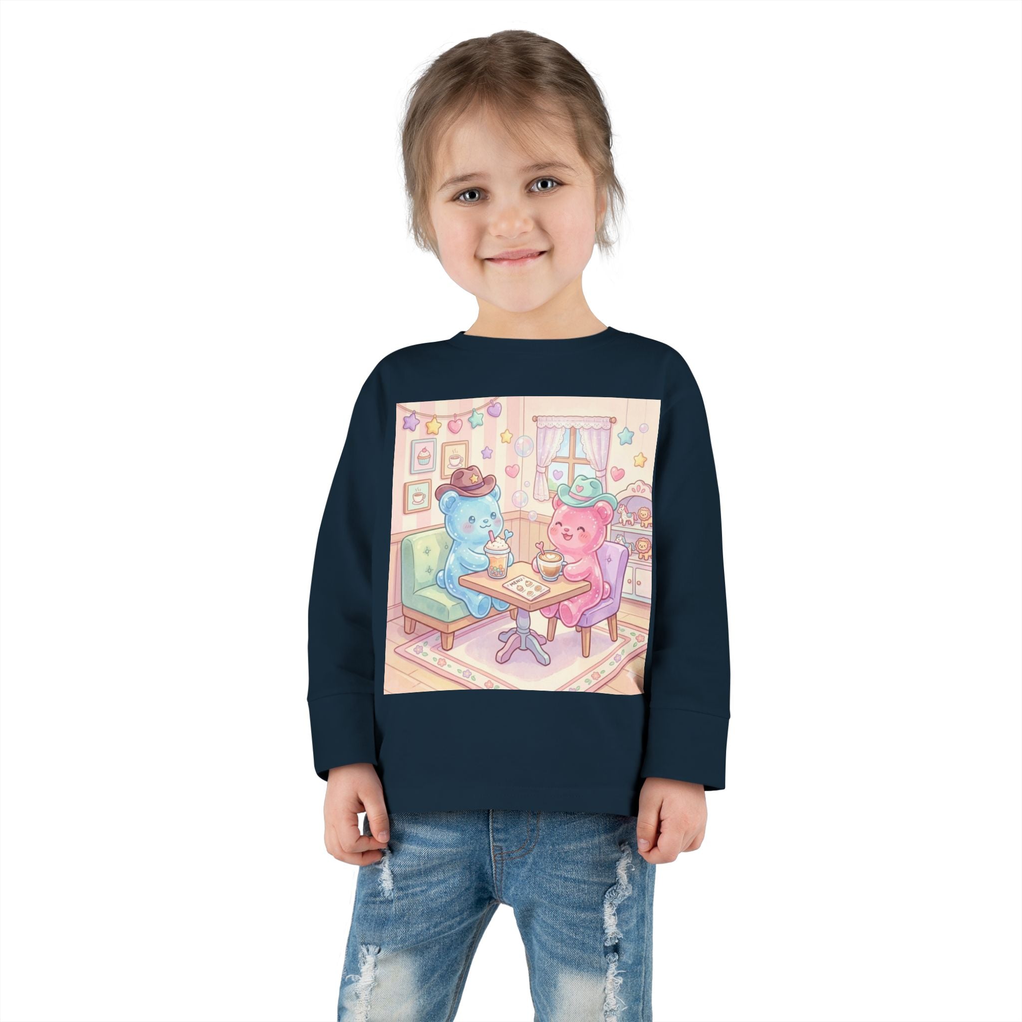 Cowboy Coffee Break, Oozy Bear Duo Friends- Graphic Long Sleeve Shirt