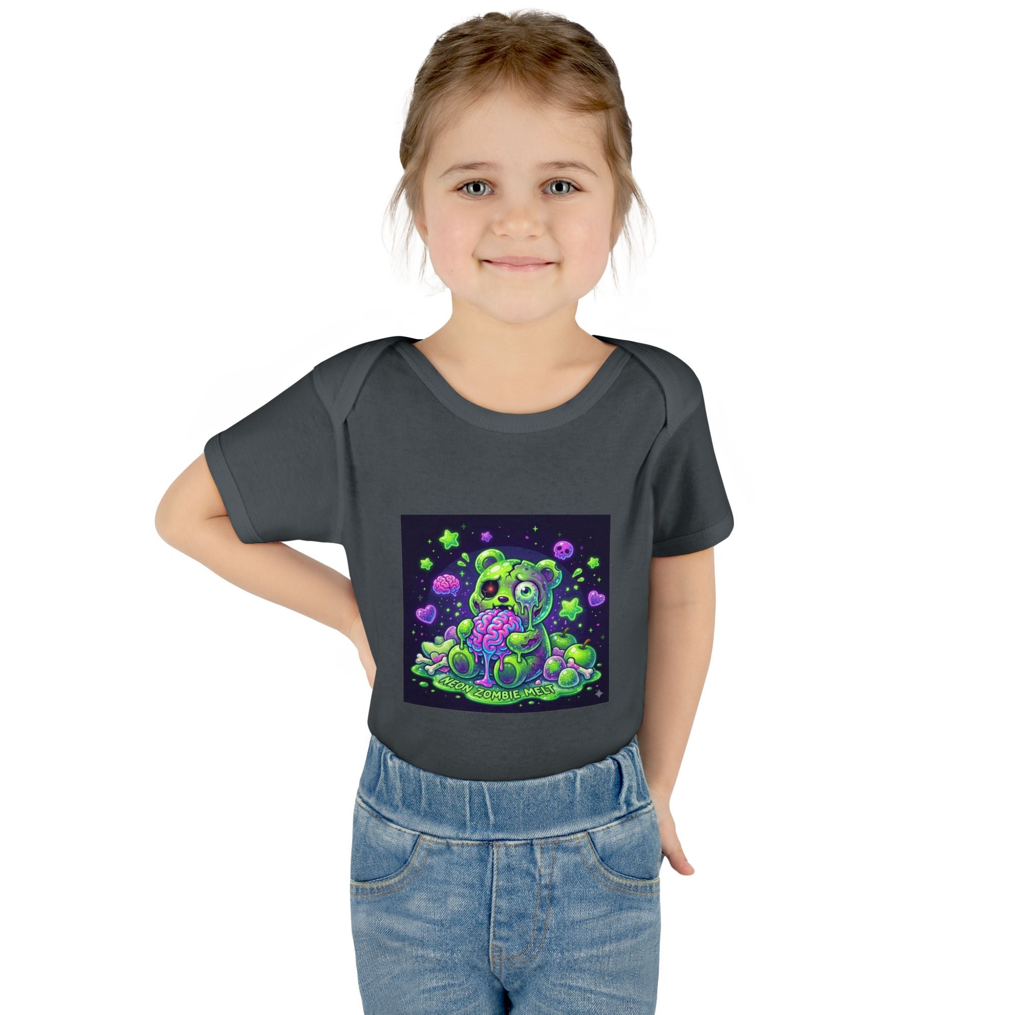 Baby Bodysuit — Neon Zombie Halloween Gooey Gummy Bear