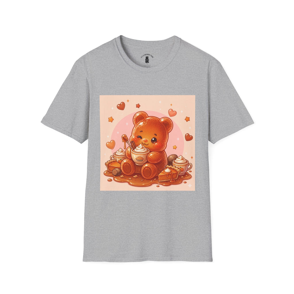 Pumpkin Spice Latte Time, With Pie and Love Gooey Gummy Bear — Kawaii Graphic Tee