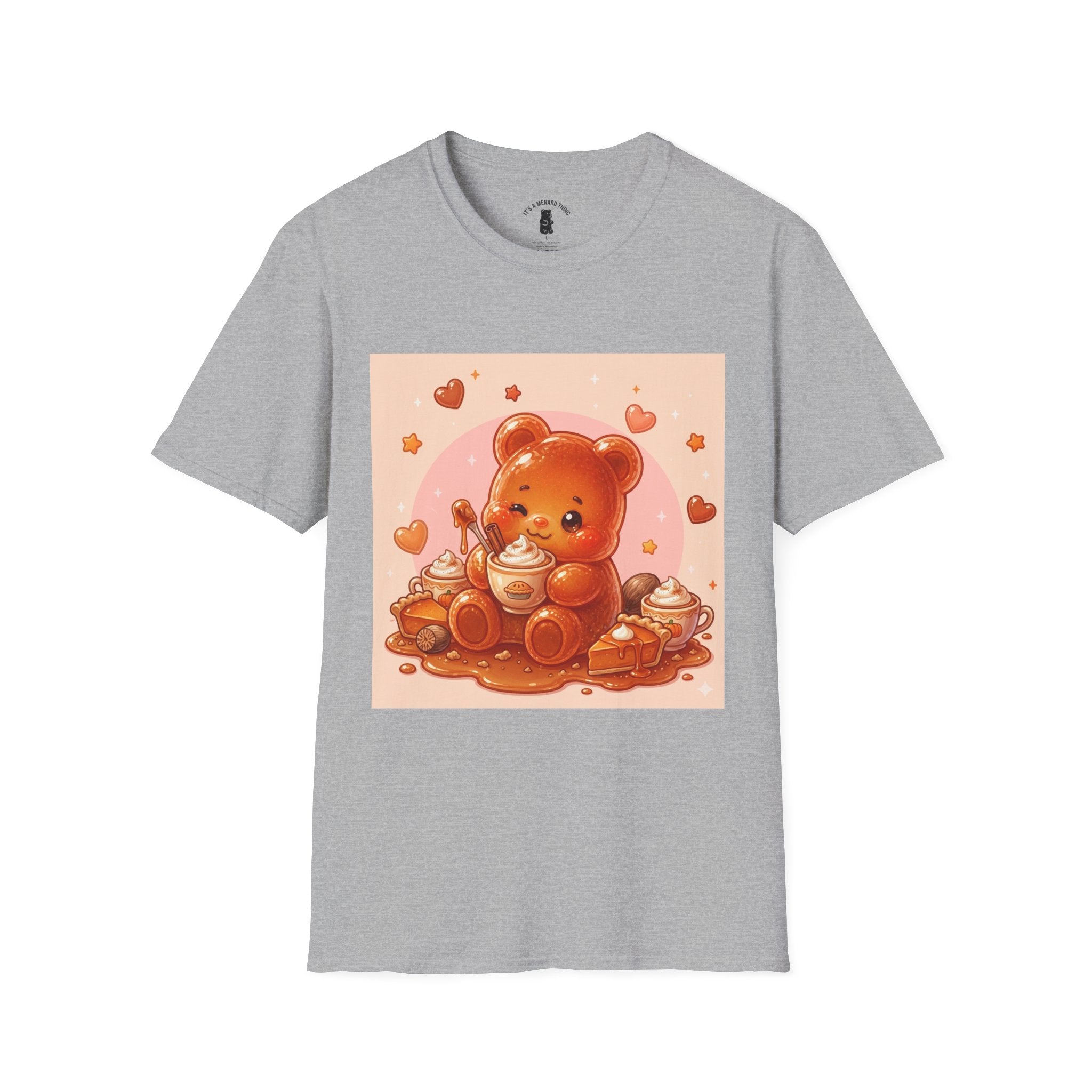 Pumpkin Spice Latte Time, With Pie and Love Gooey Gummy Bear — Kawaii Graphic Tee