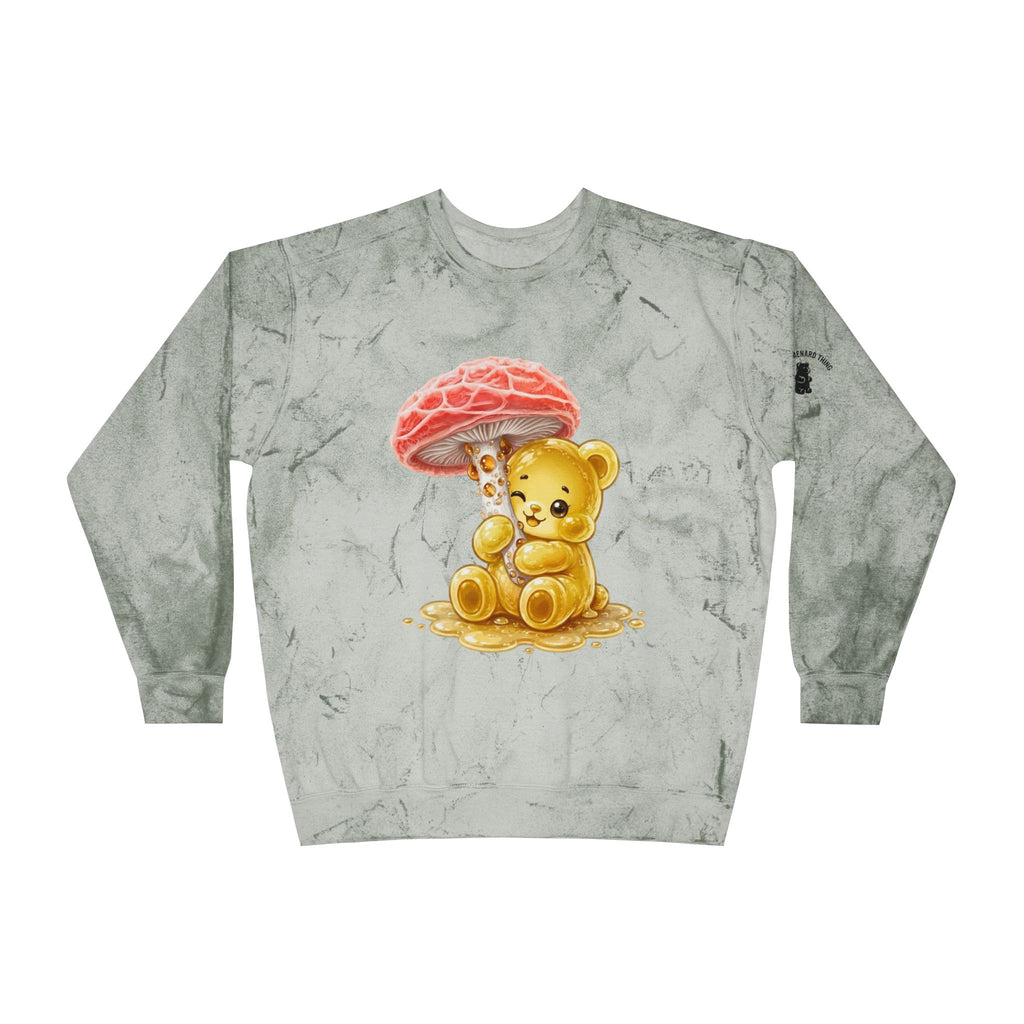 Special Orange Drippy Mushroom, Golden Gooey Gummy Bear — Cute Graphic Sweatshirt