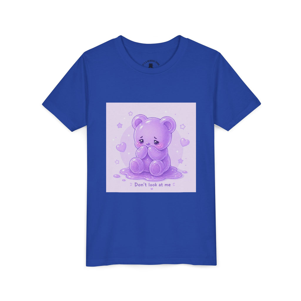 Shy Purple Gooey Gummy Bear “Don’t Look at Me” Graphic
