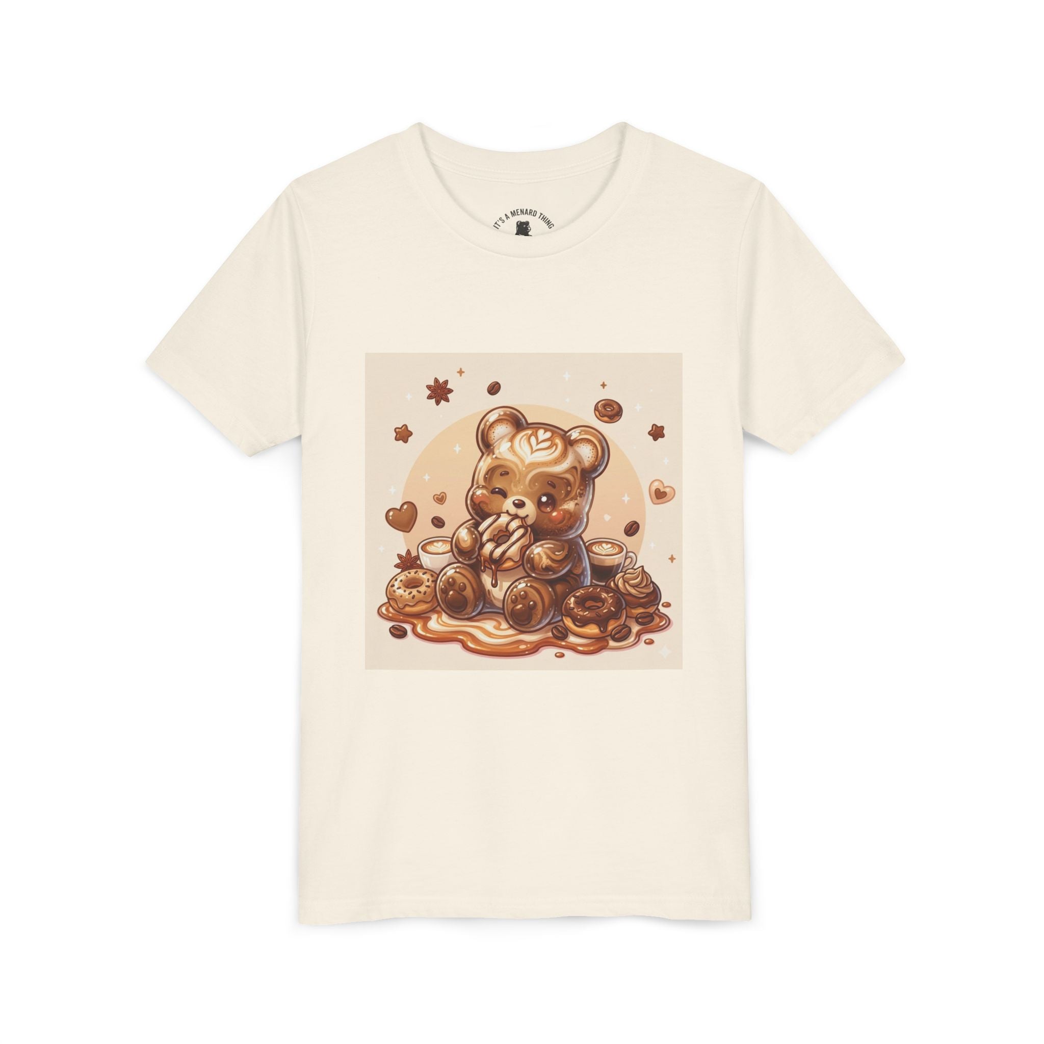 Coffee & Donuts Gooey Gummy Bear Graphic Kids Shirt
