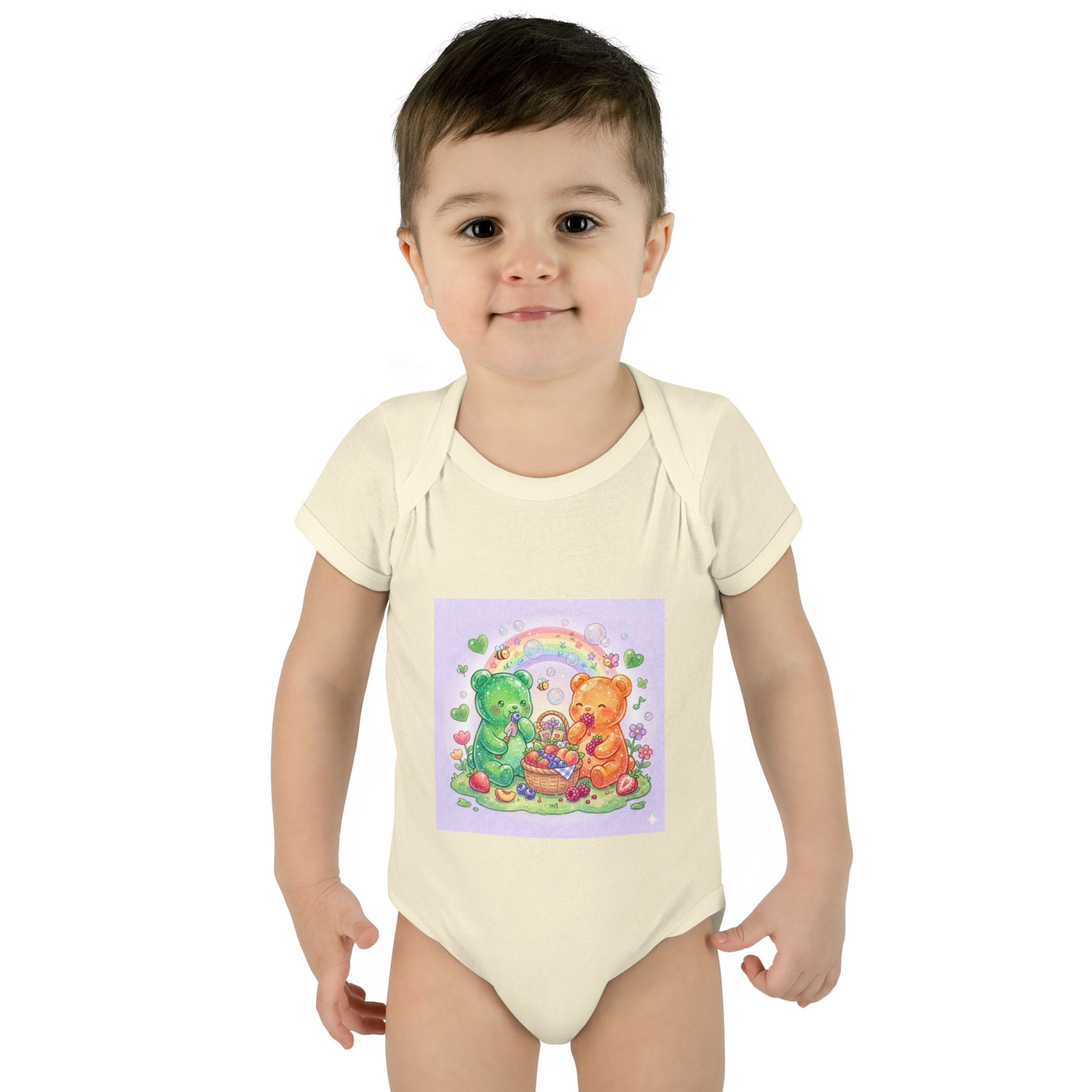 Fruit Garden Eating Gooey Gummy Bears Infant Bodysuit — Baby Shower Gift