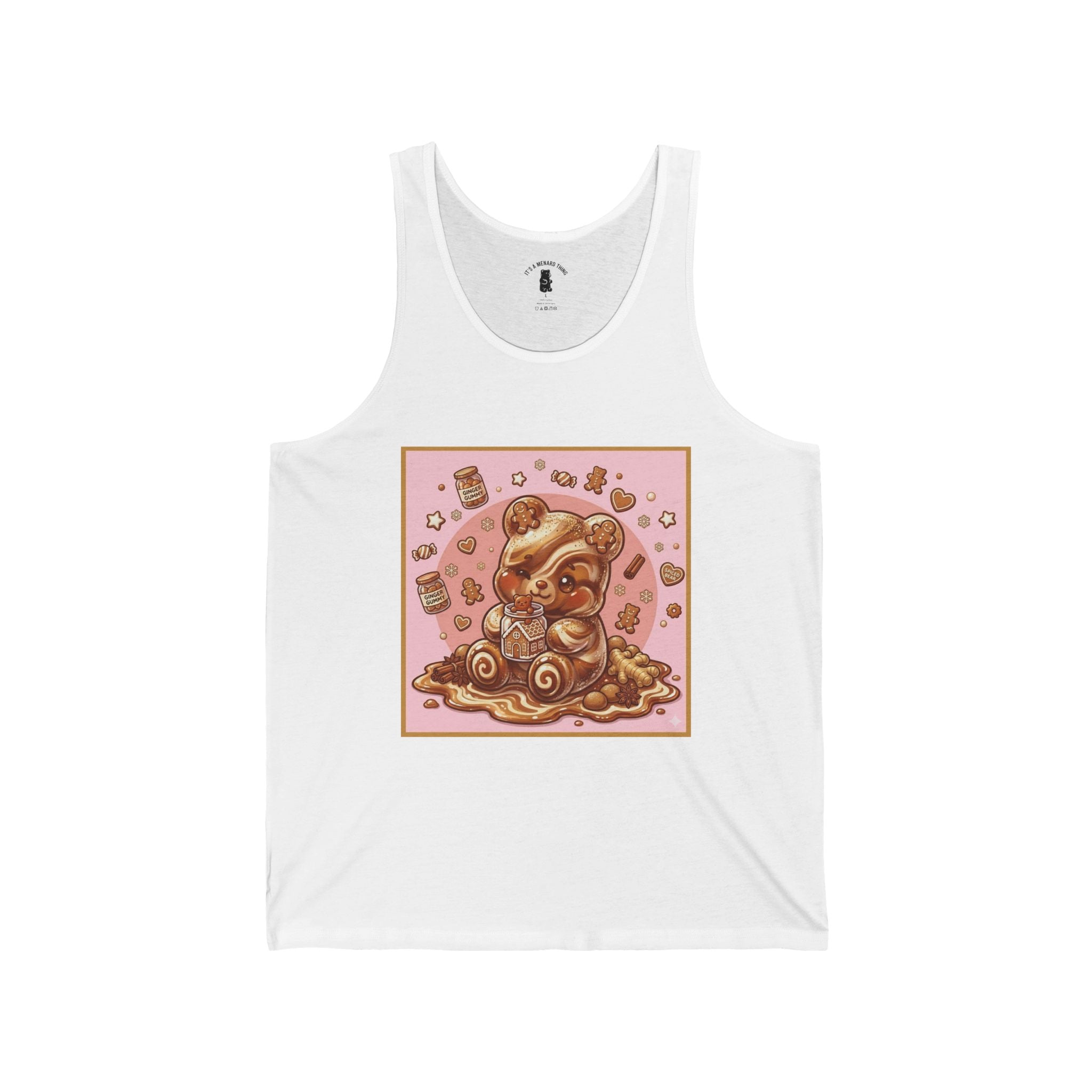 Gingerbread Frosted Cookie, Gooey Gummy Bear — Kawaii Graphic Tank Top