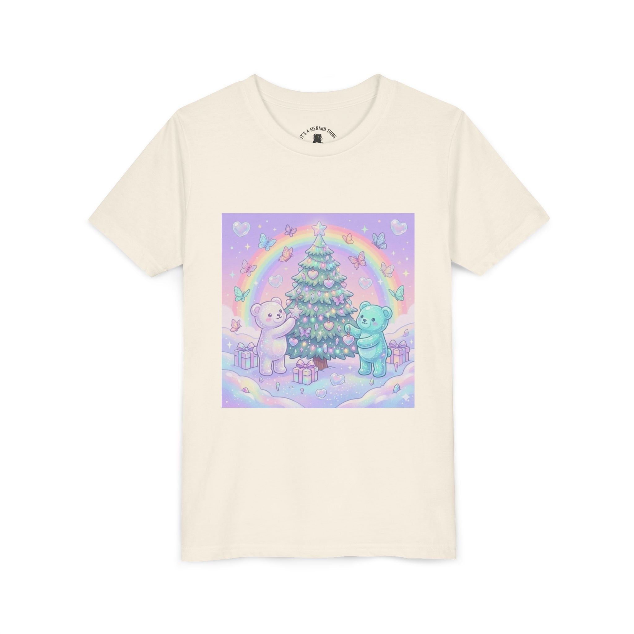 Gooey Gummy Bears Decorating Christmas Tree with Rainbow | Holiday Youth Shirt