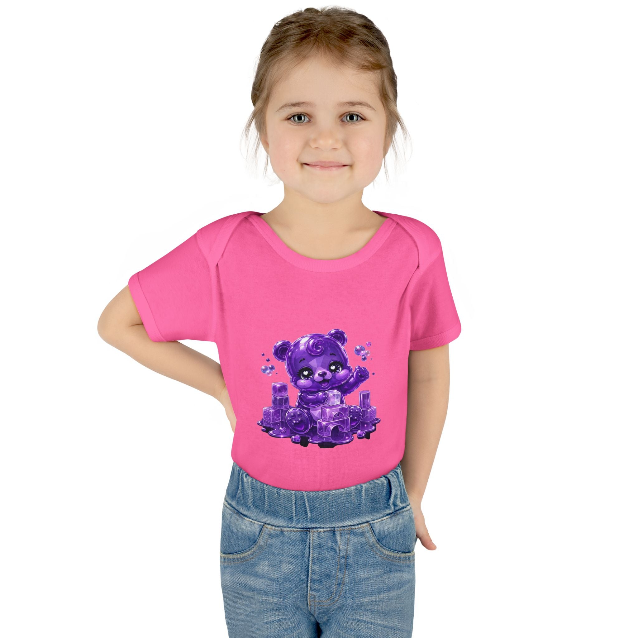 Play Time, Purple Crystal Baby Oozy Bear Gummy Cutie Addition- Graphic Onesie