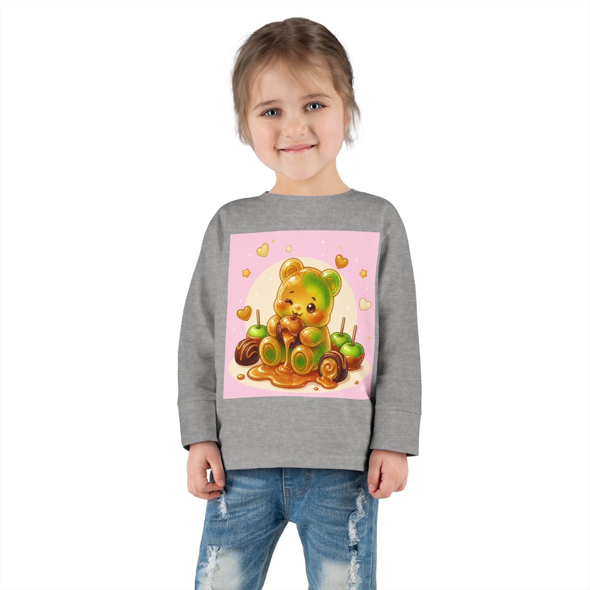 Carmel Apple Special, Oozy Bear Gummy Friend- Kids Graphic Long Sleeve Shirt