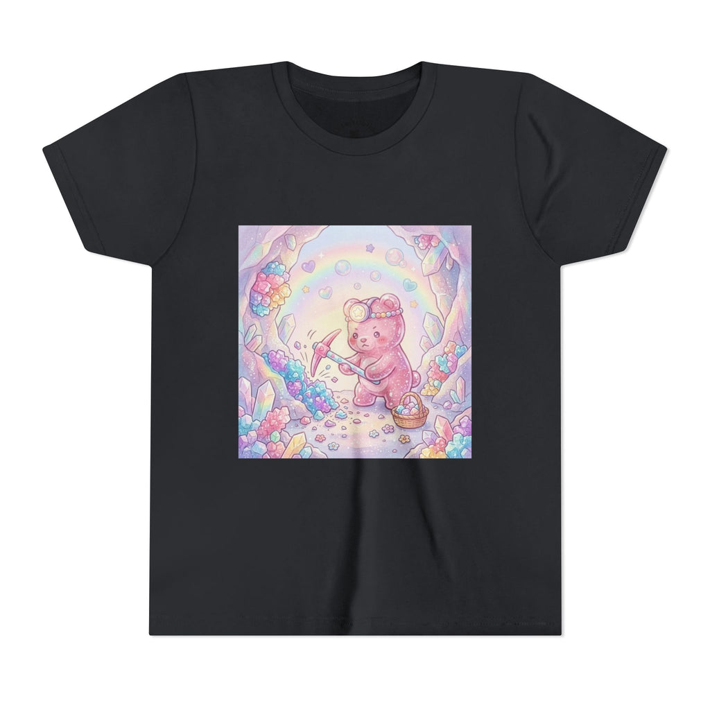 Digging for Crystal Candy Pink Gooey Gummy Bear Illustration