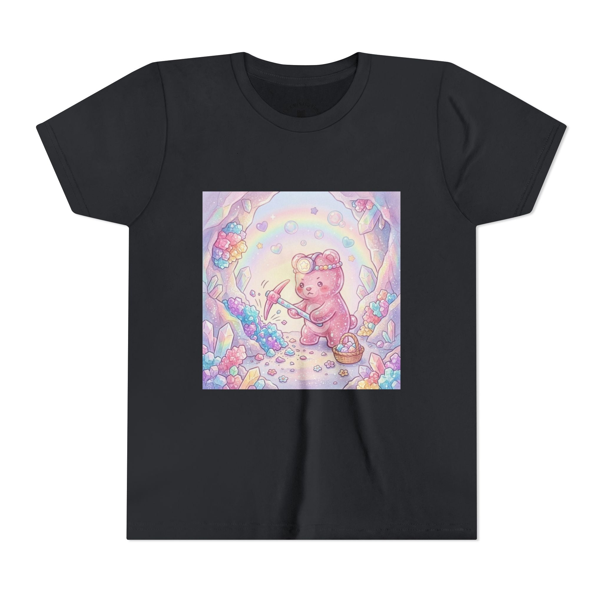 Digging for Crystal Candy Pink Gooey Gummy Bear Illustration