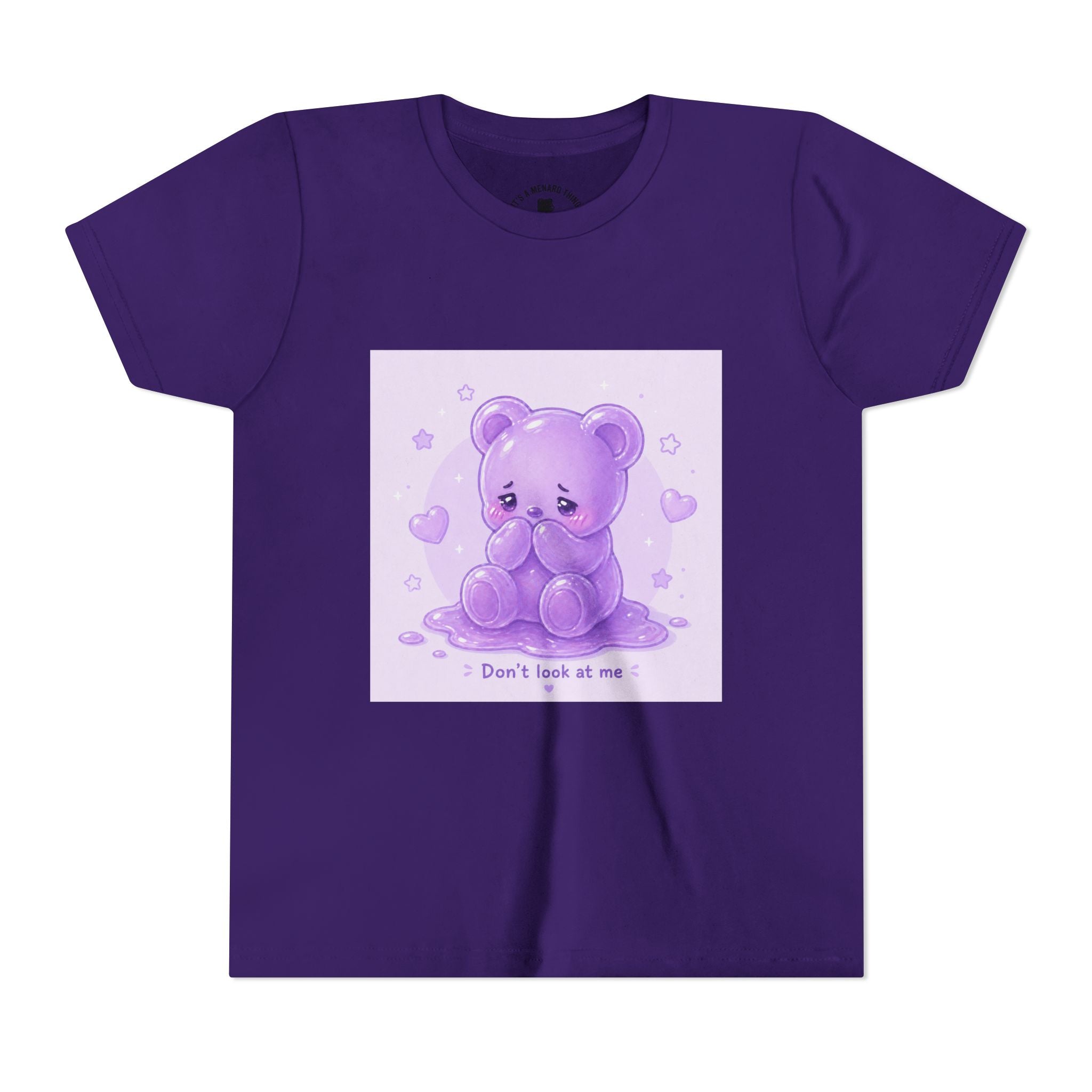 Shy Purple Gooey Gummy Bear “Don’t Look at Me” Graphic