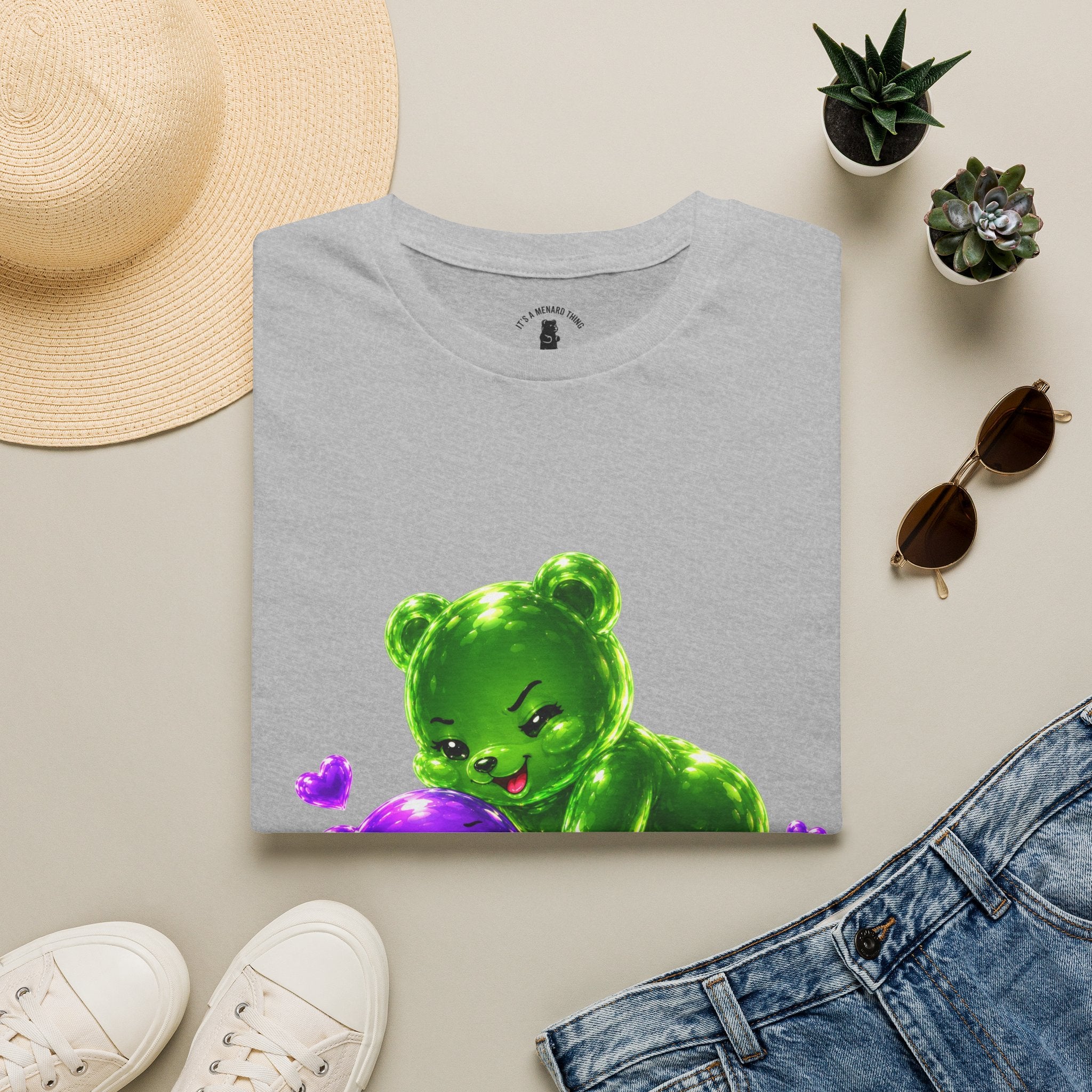 Wrestling Around, Special Neon Addition Oozy Bear Gummy Couple- Graphic Shirt (Adults Only)