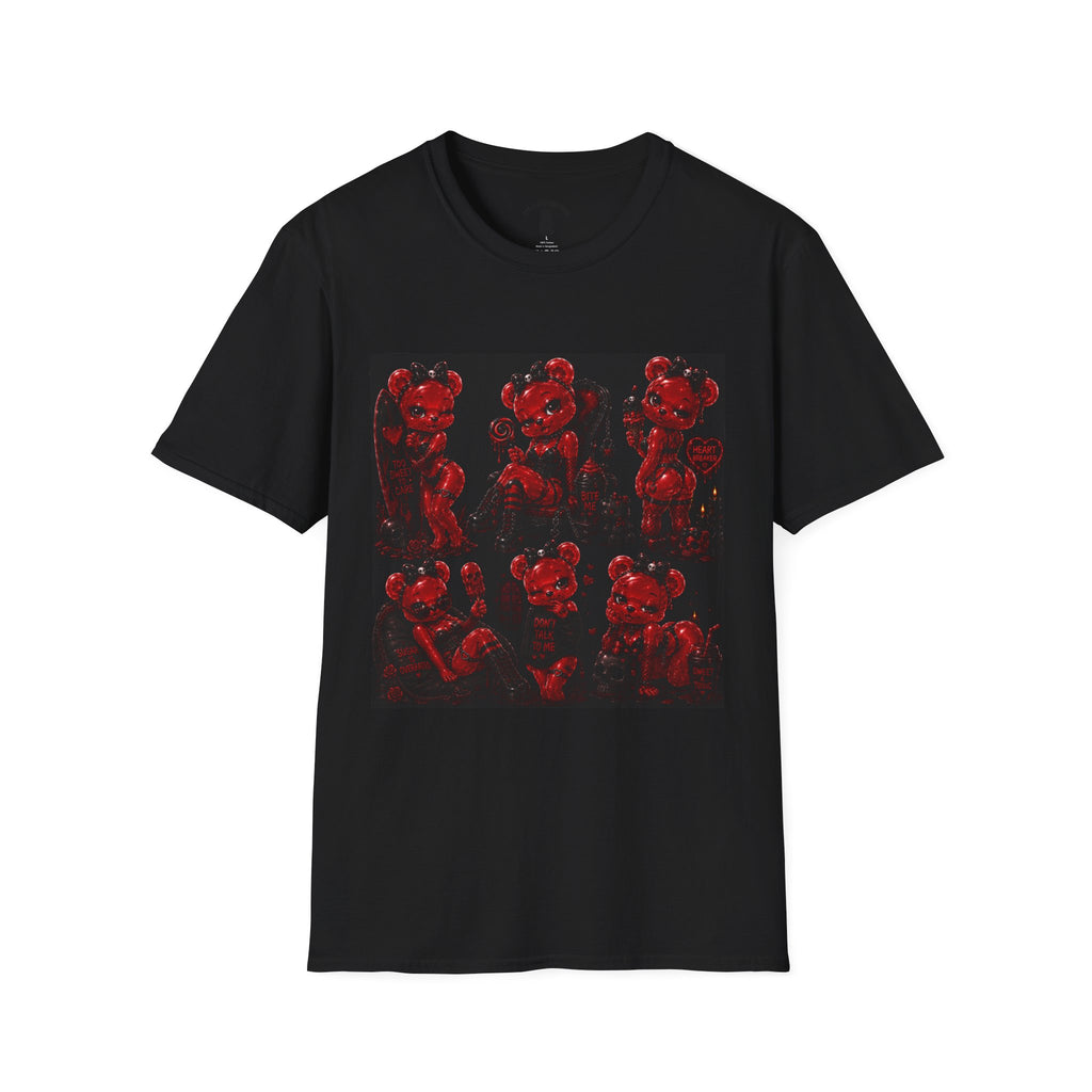 Punk Retro Crimson Red Oozy Bear Babe, Beach Pin Up Addition- Adult Graphic Shirt (18+)