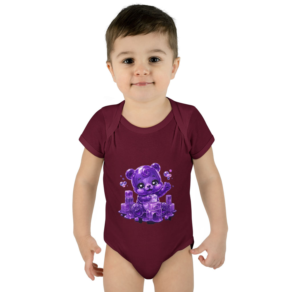 Play Time, Purple Crystal Baby Oozy Bear Gummy Cutie Addition- Graphic Onesie